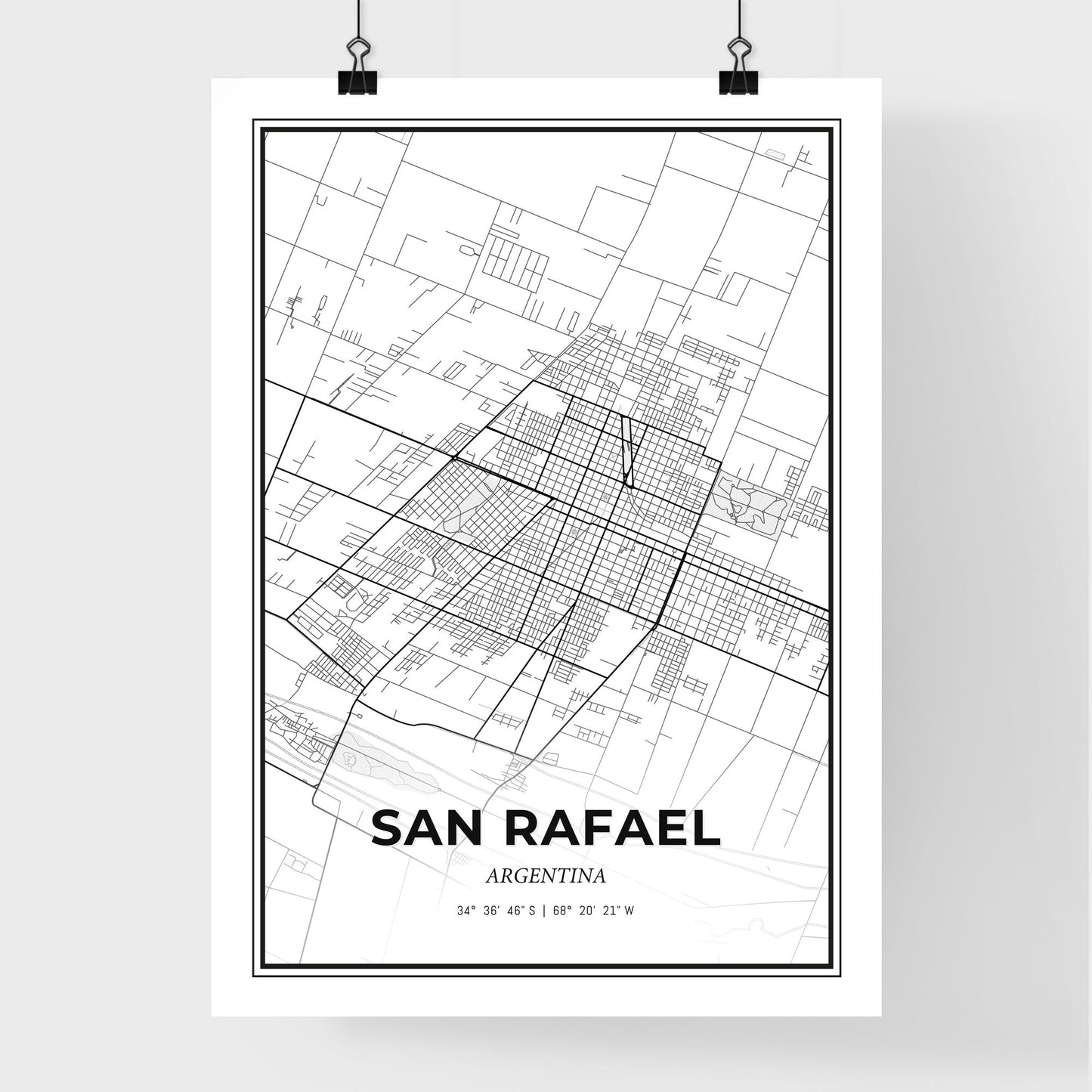 San Rafael Argentina - Premium City Map Poster