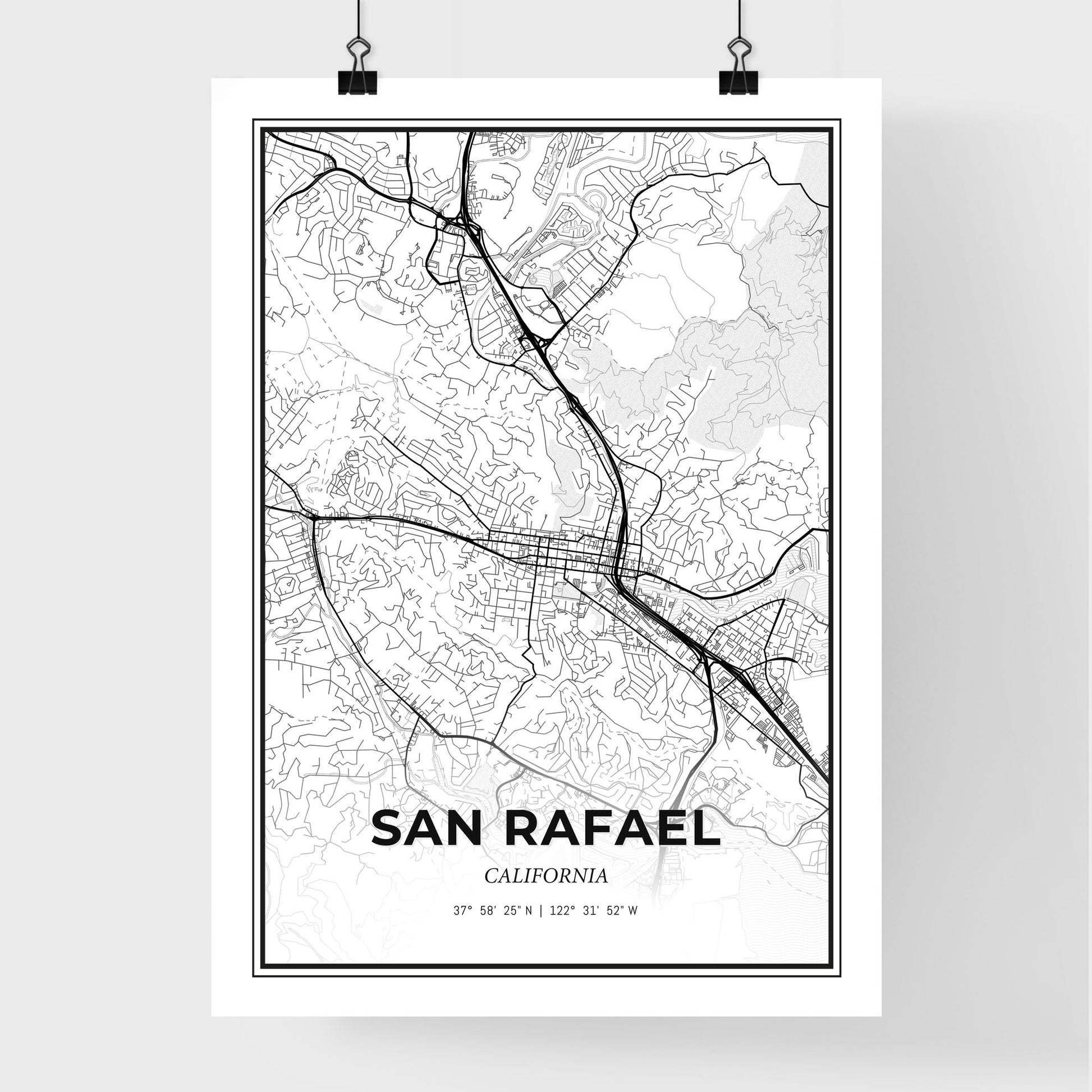 San Rafael California - Premium City Map Poster