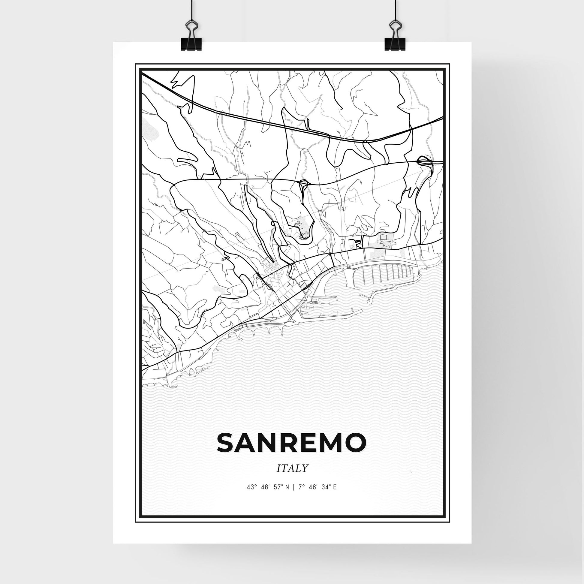 Sanremo Italy - Premium City Map Poster