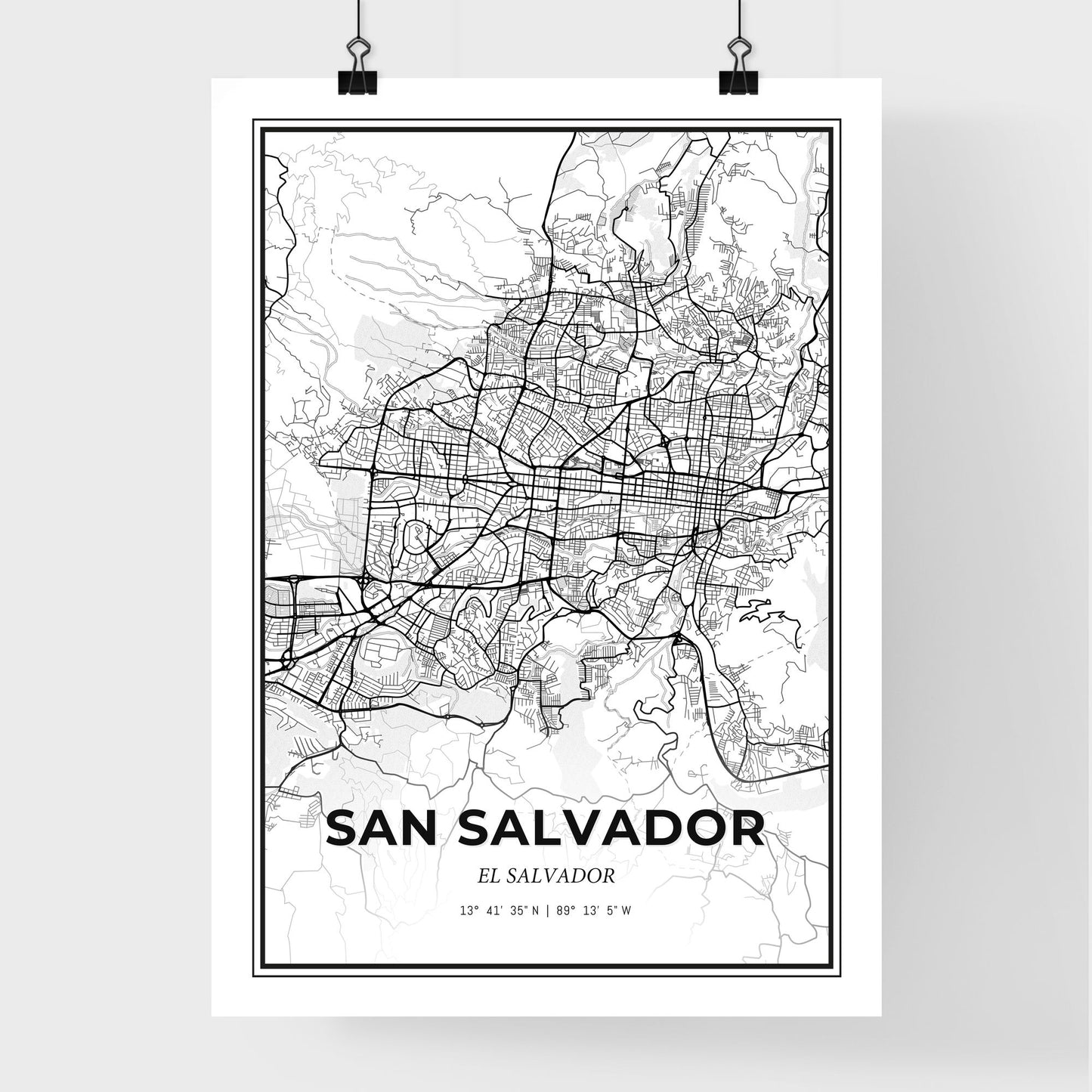 San Salvador El Salvador - Premium City Map Poster