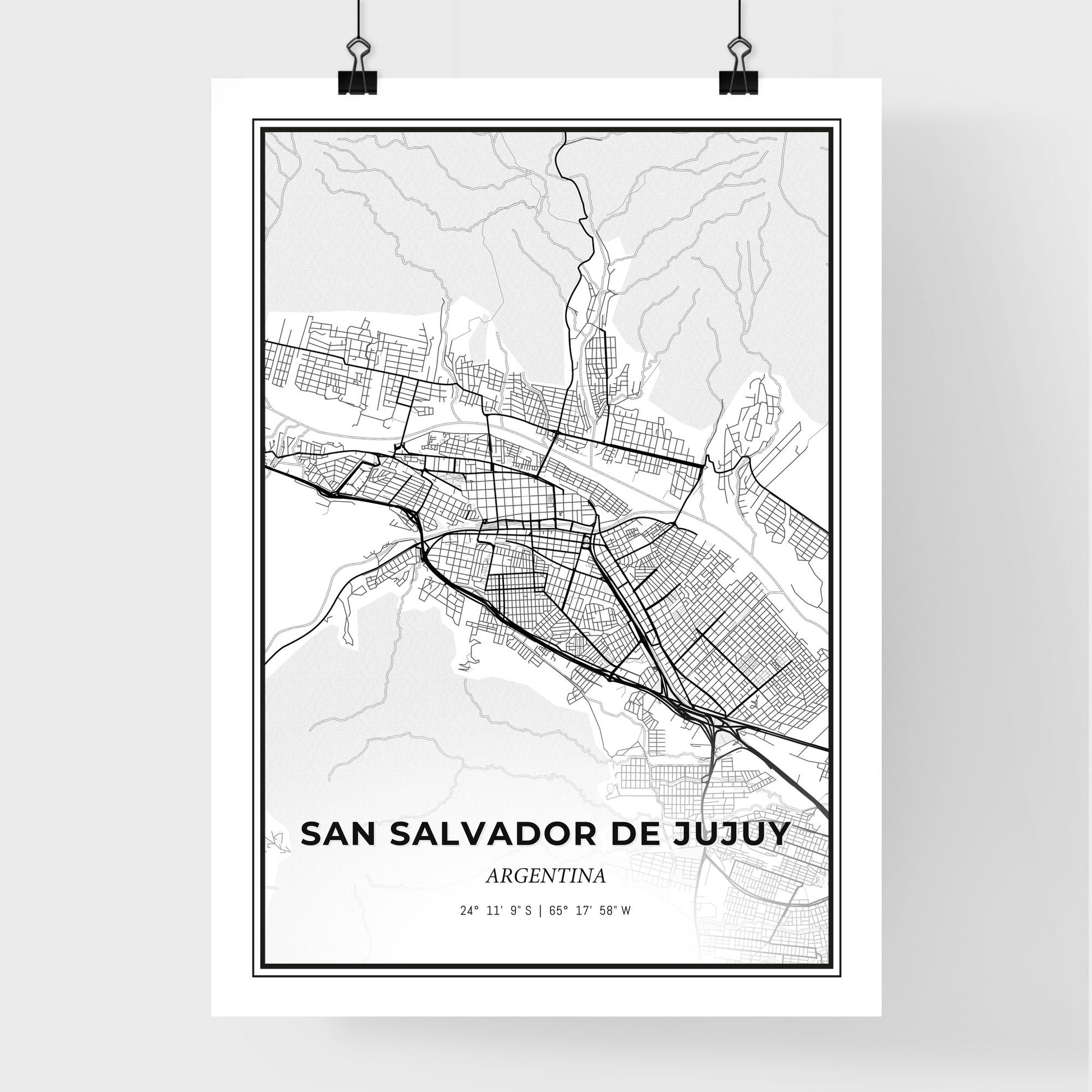 San Salvador de Jujuy Argentina - Premium City Map Poster