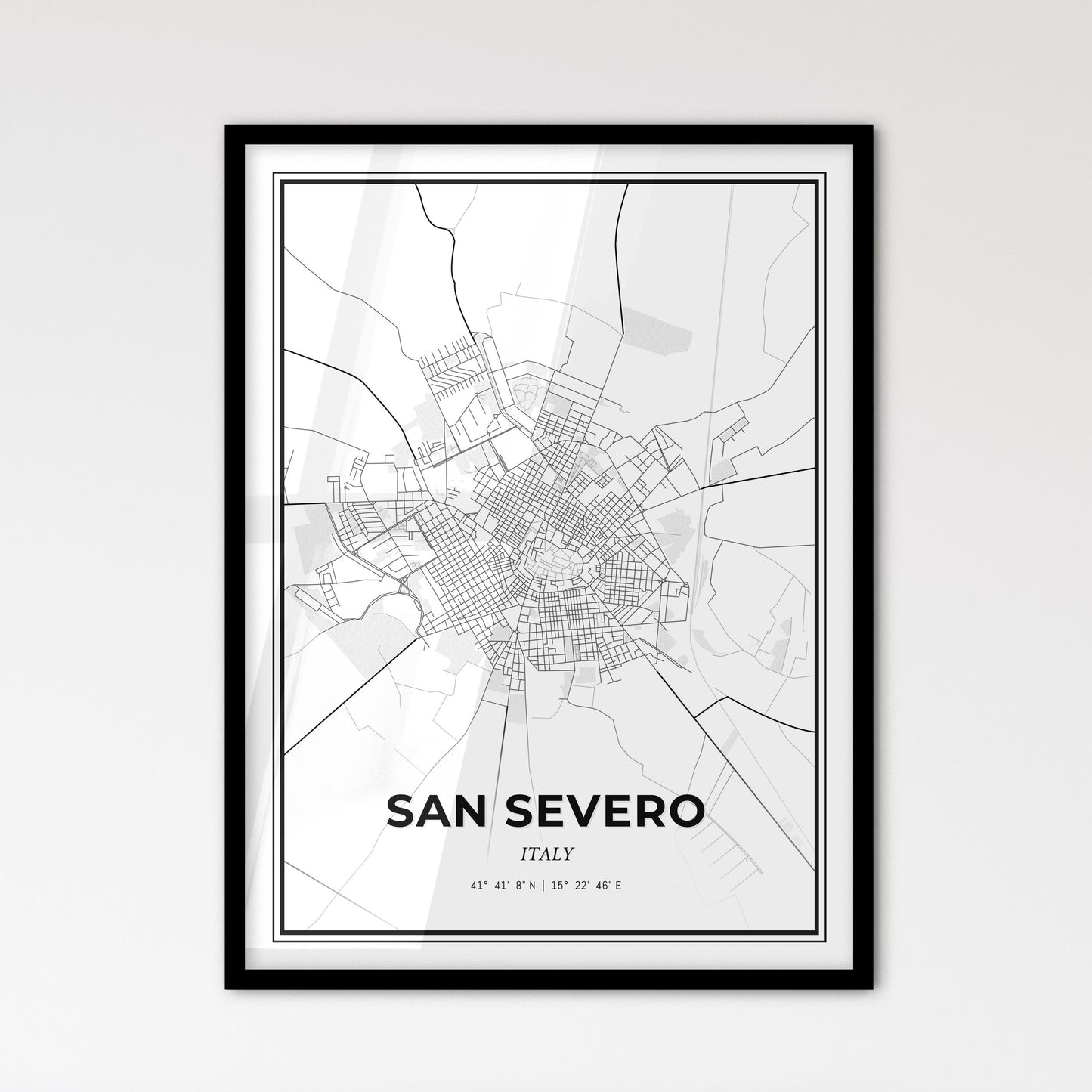 San Severo Italy - Scandinavian Style City Map for Modern Home Decor