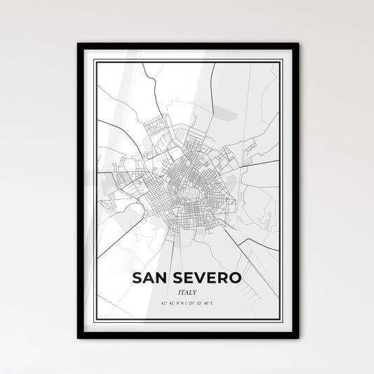 San Severo Italy - Scandinavian Style City Map for Modern Home Decor