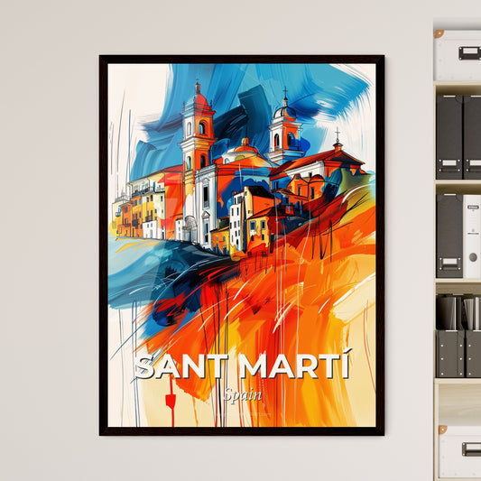 Vibrant Sant Martí, Spain - A Painting Of A City