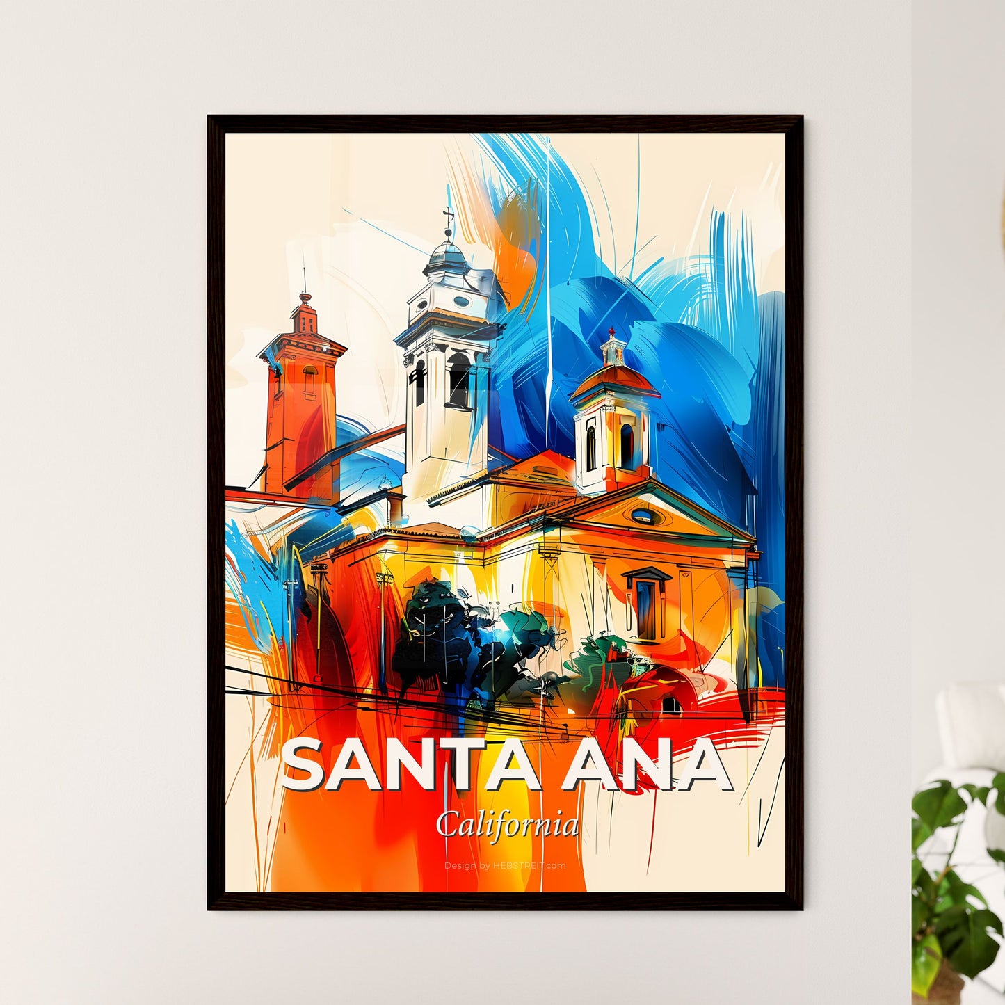 Vibrant Santa Ana, California - A Painting Of A Building