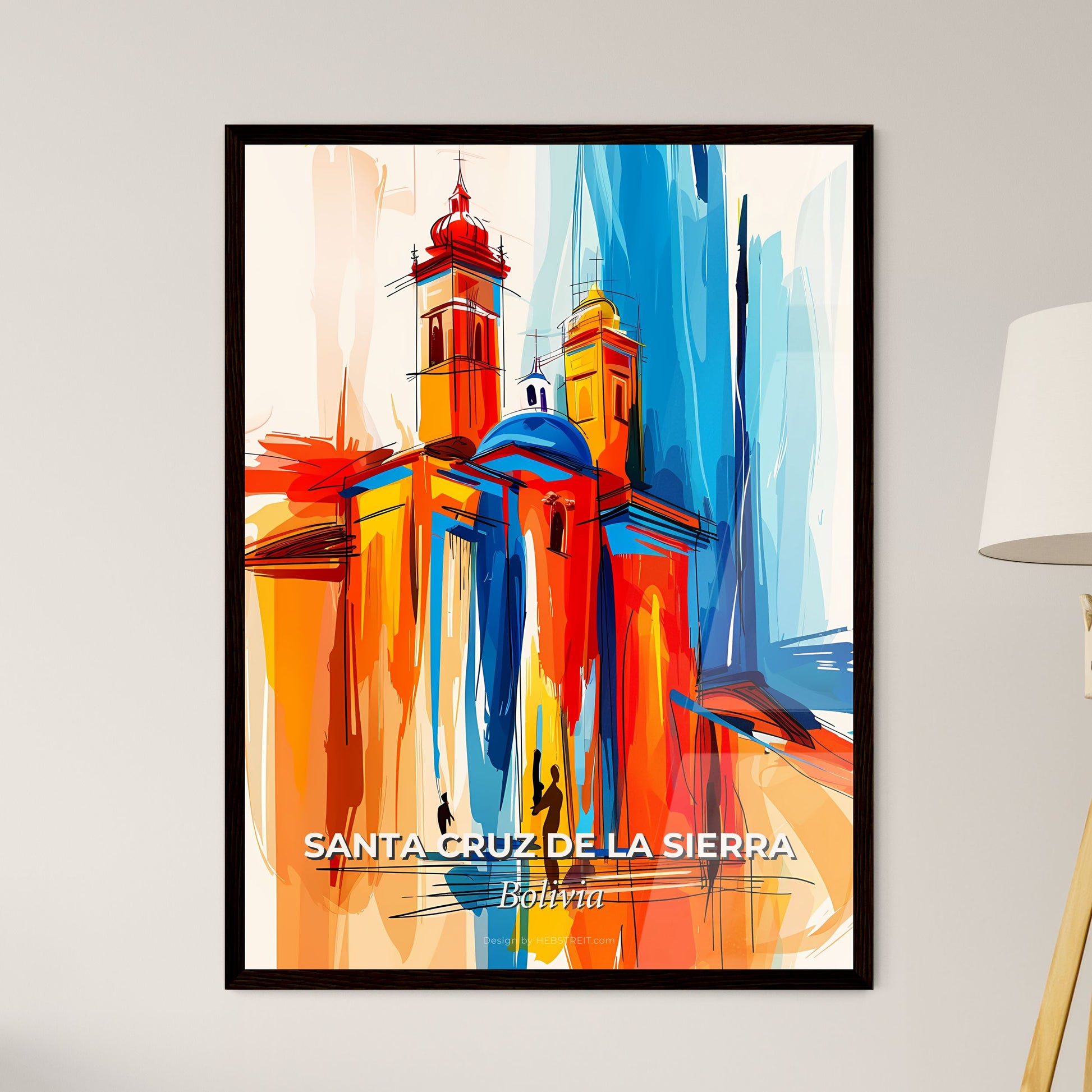 Vibrant Santa Cruz De La Sierra, Bolivia - A Painting Of A Building