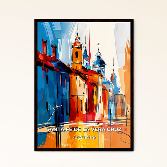 Vibrant Santa Fe De La Vera Cruz, Argentina - A Painting Of A Building