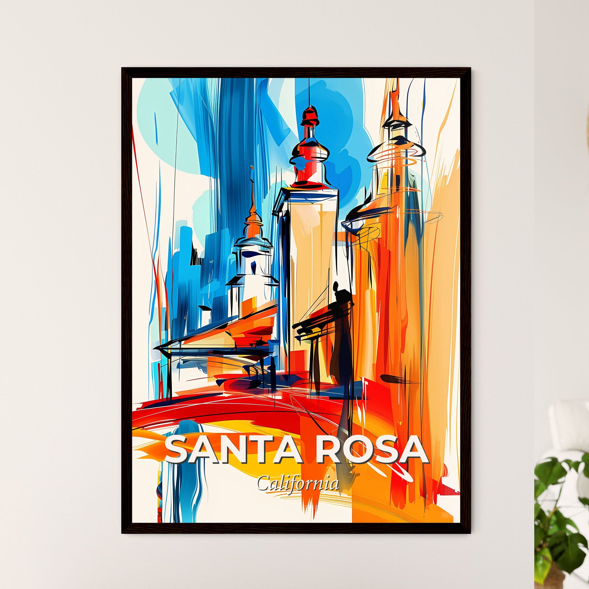 Vibrant Santa Rosa, California - A Painting Of A Building