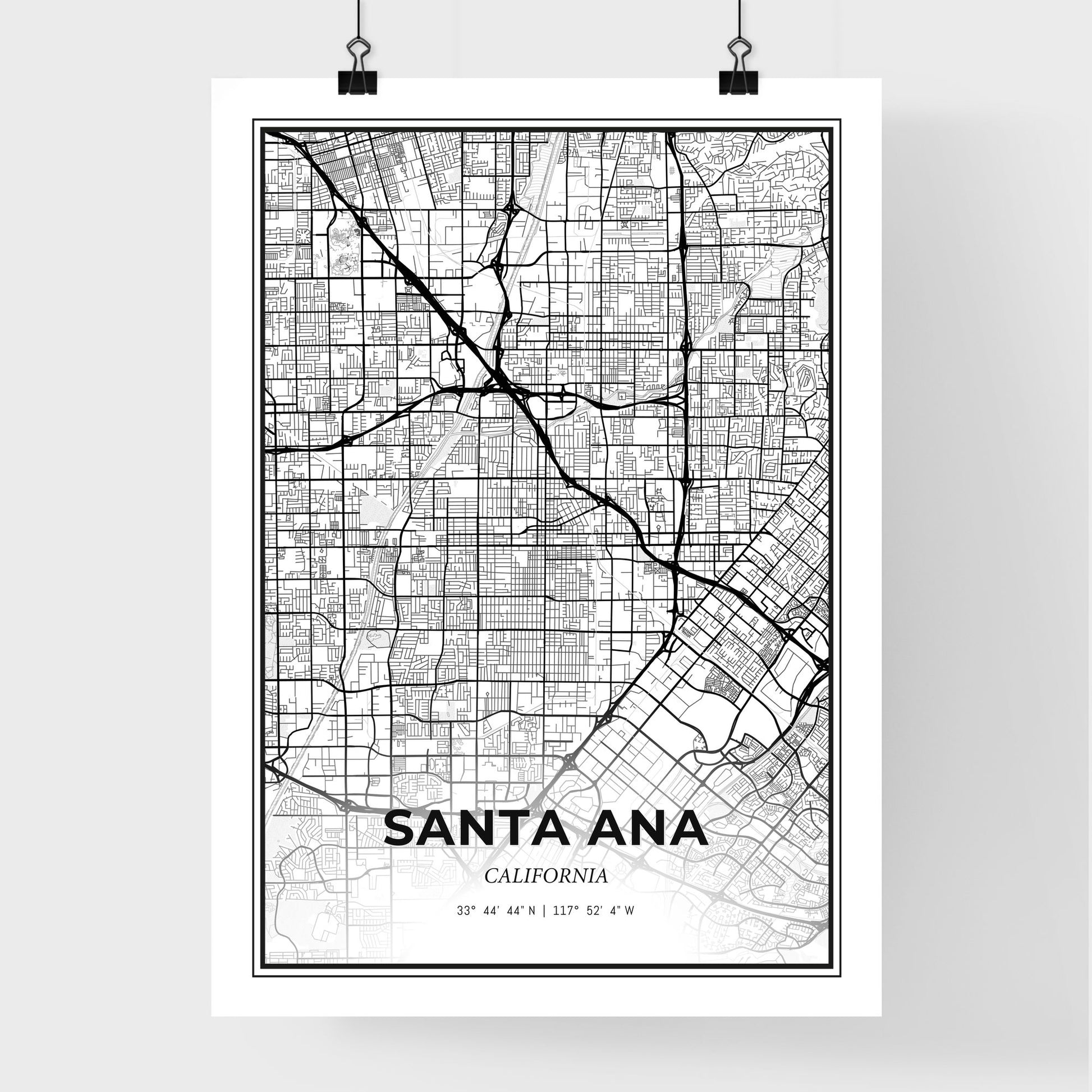 Santa Ana California - Premium City Map Poster