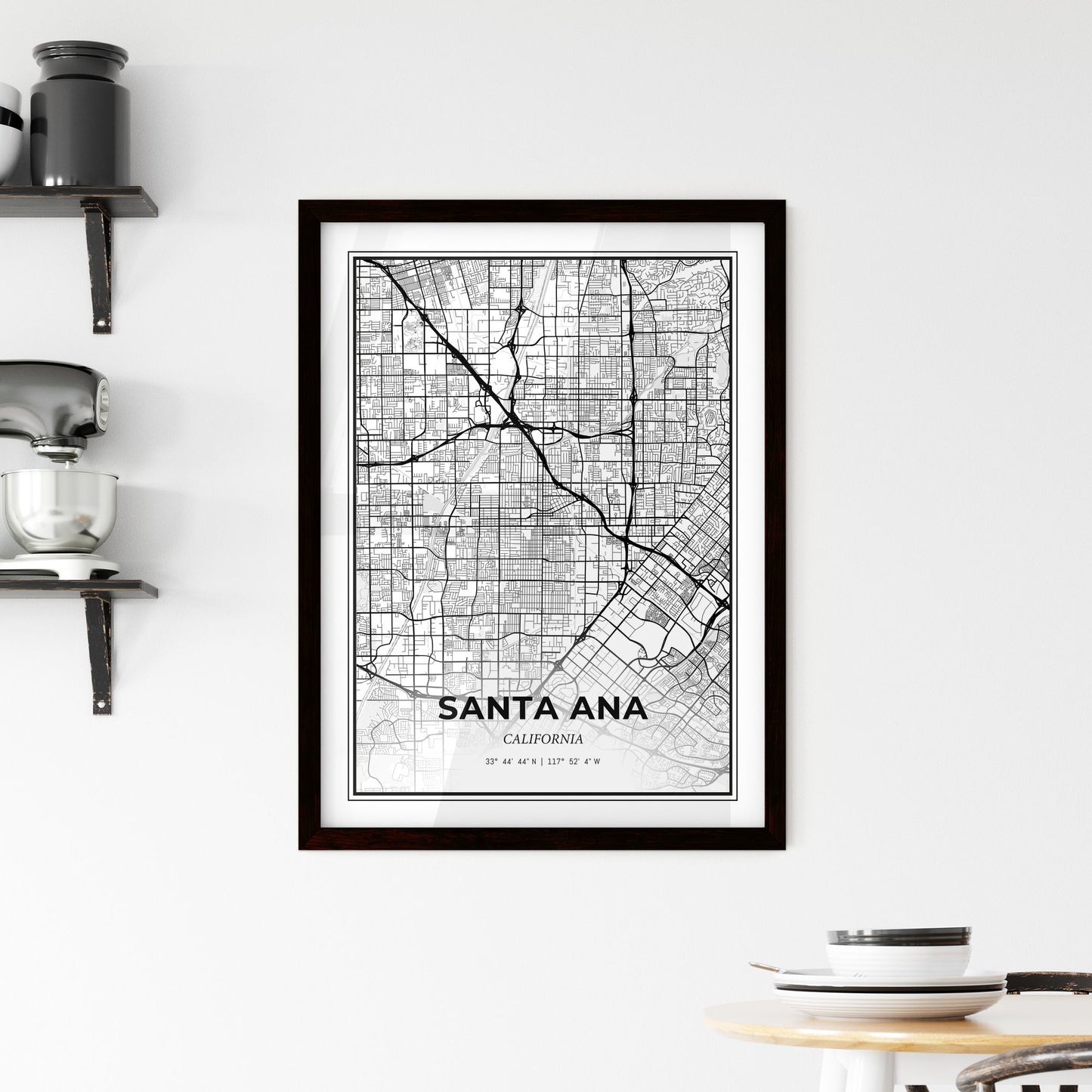 Santa Ana California - Minimal City Map