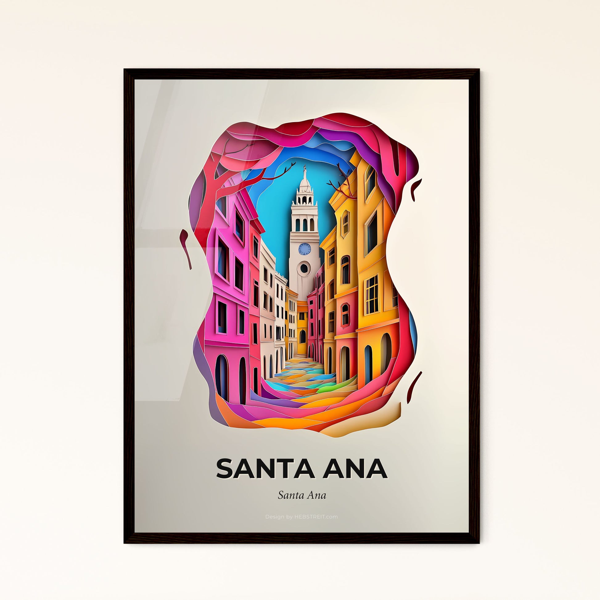 Vivid Santa Ana, Santa Ana - a colorful city street with a clock tower