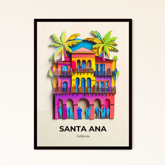 Vivid Santa Ana, California - a colorful building with people standing on the balcony