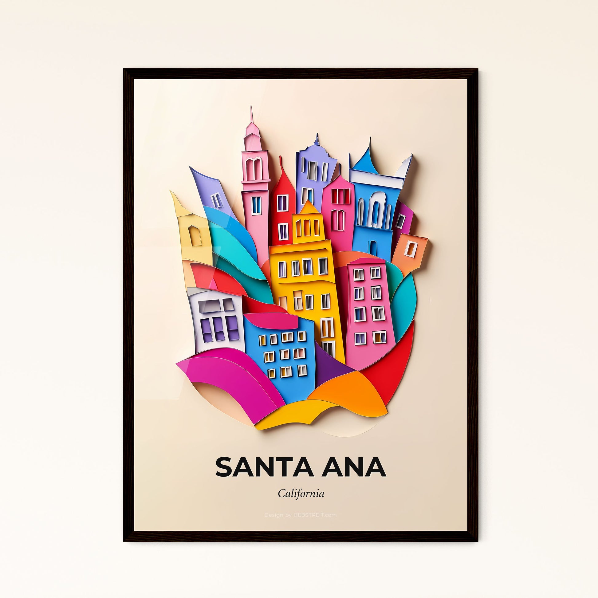 Vivid Santa Ana, California - a paper cut of a city with a rainbow colored roof