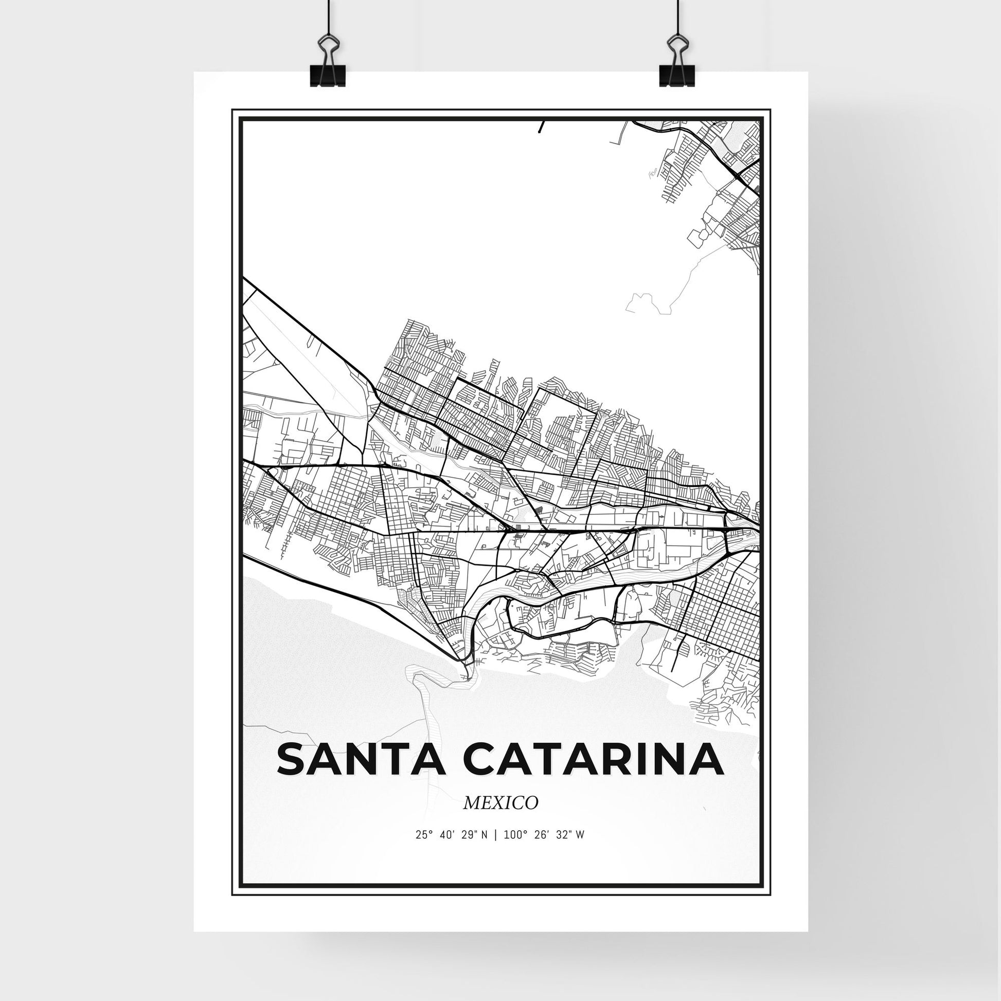 Santa Catarina Mexico - Premium City Map Poster