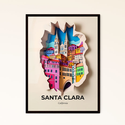 Vivid Santa Clara, California - a paper cut of a city with a bridge