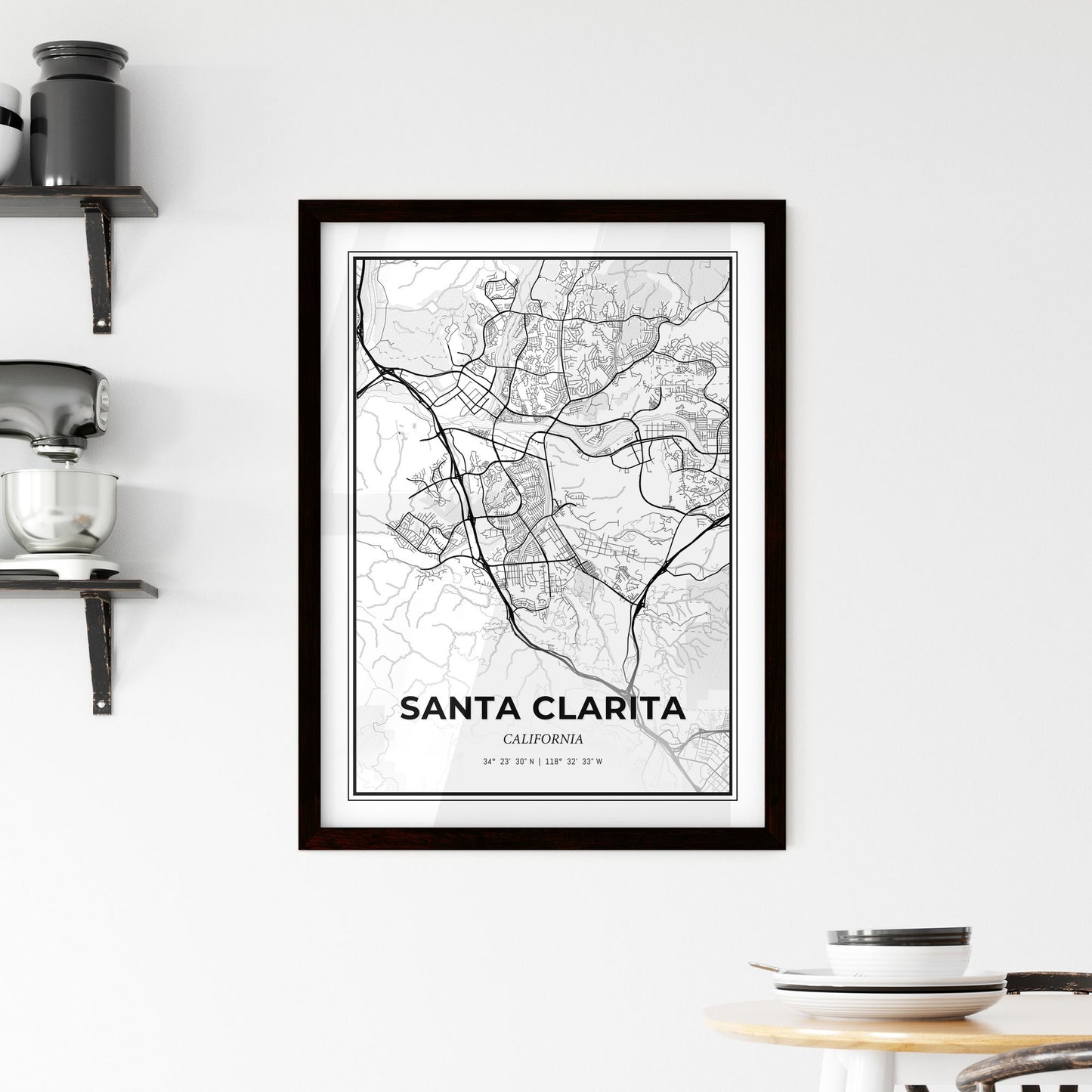 Santa Clarita California - Minimal City Map