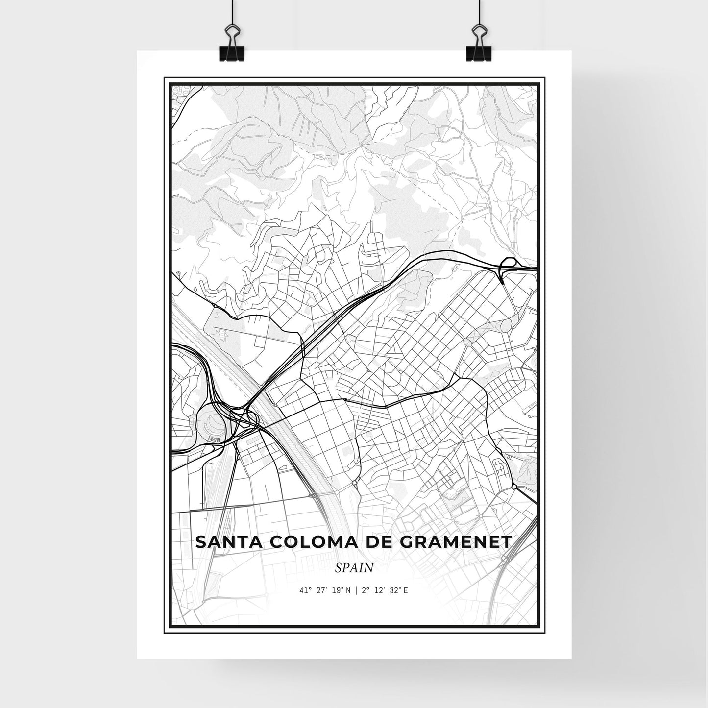 Santa Coloma de Gramenet Spain - Premium City Map Poster