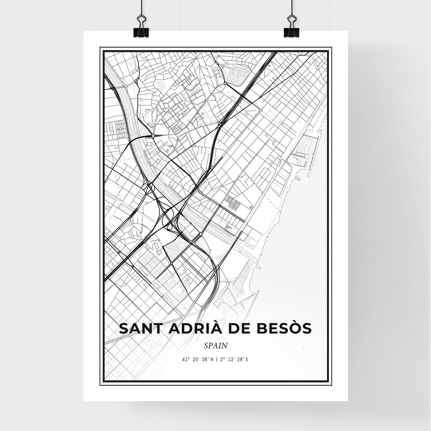 Sant Adrià de Besòs Spain - Premium City Map Poster