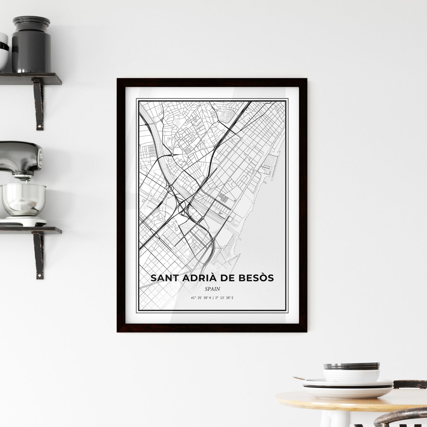 Sant Adrià de Besòs Spain - Minimal City Map