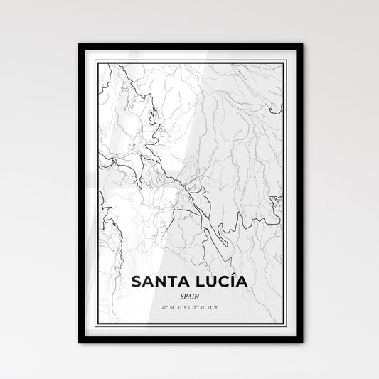 Santa Lucía Spain - Scandinavian Style City Map for Modern Home Decor