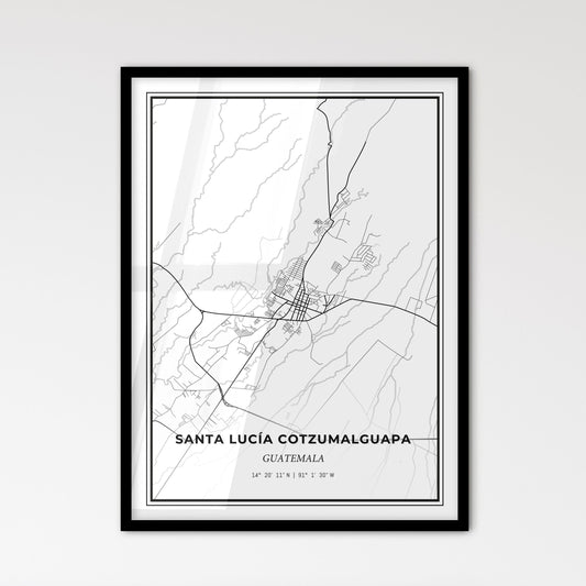 Santa Lucía Cotzumalguapa Guatemala - Scandinavian Style City Map for Modern Home Decor