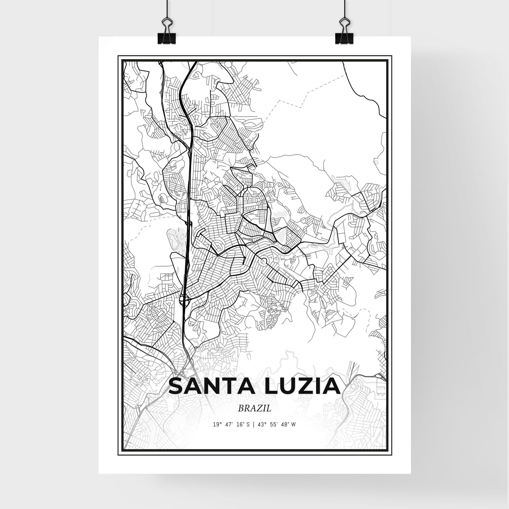 Santa Luzia Brazil - Premium City Map Poster