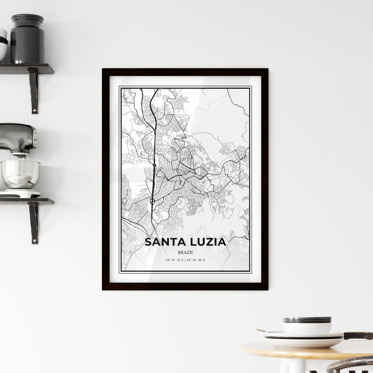 Santa Luzia Brazil - Minimal City Map