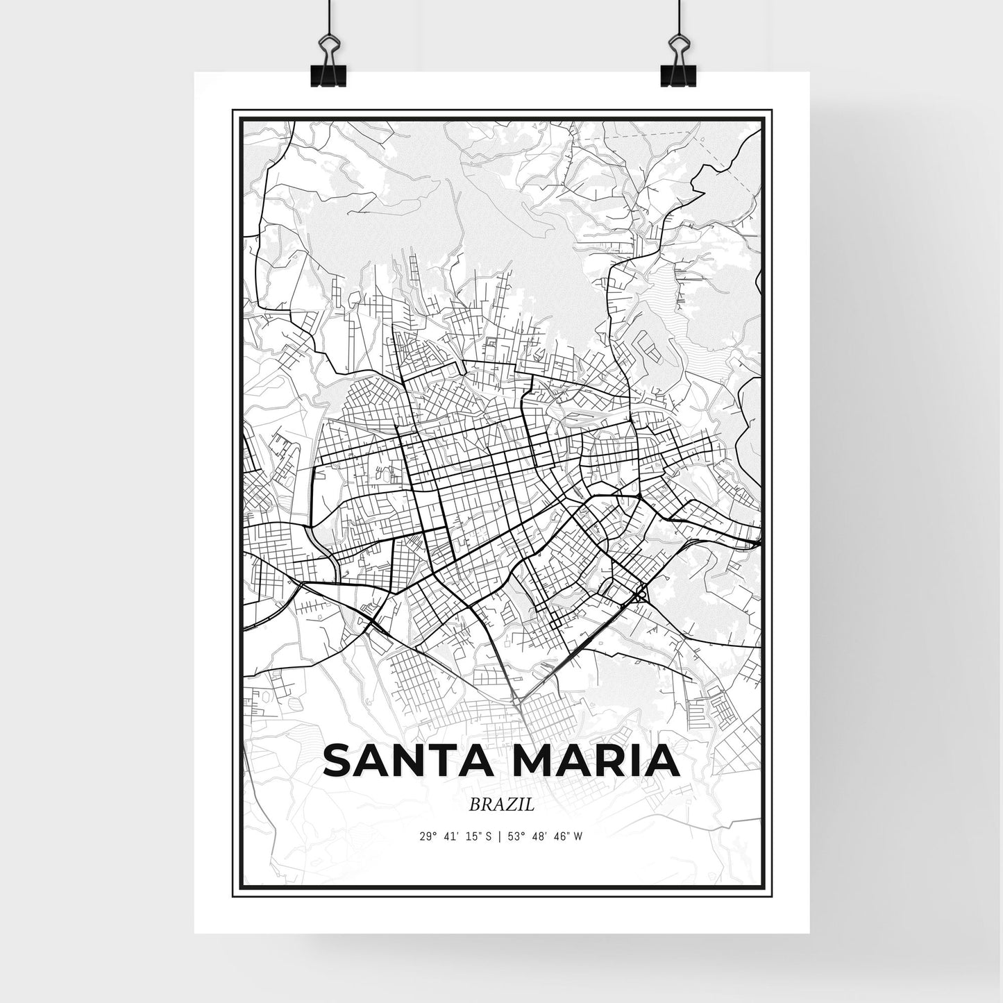 Santa Maria Brazil - Premium City Map Poster