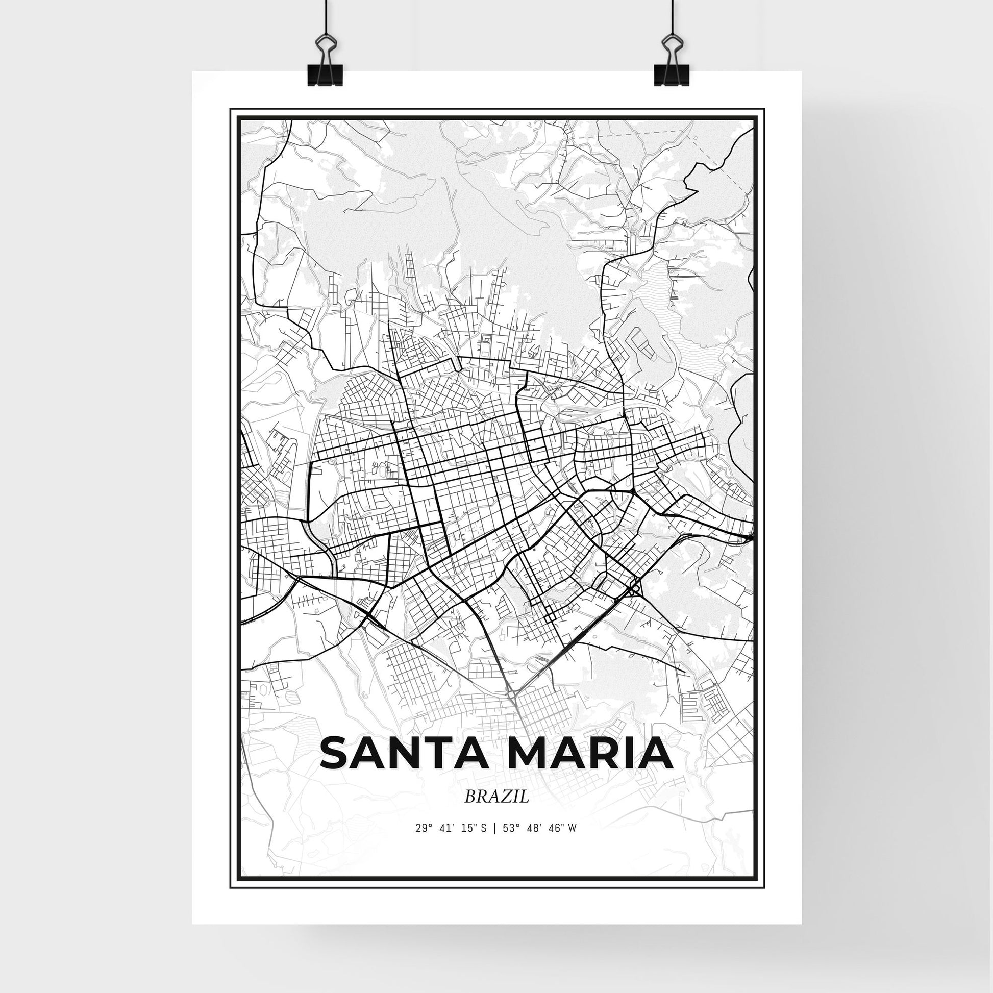 Santa Maria Brazil - Premium City Map Poster