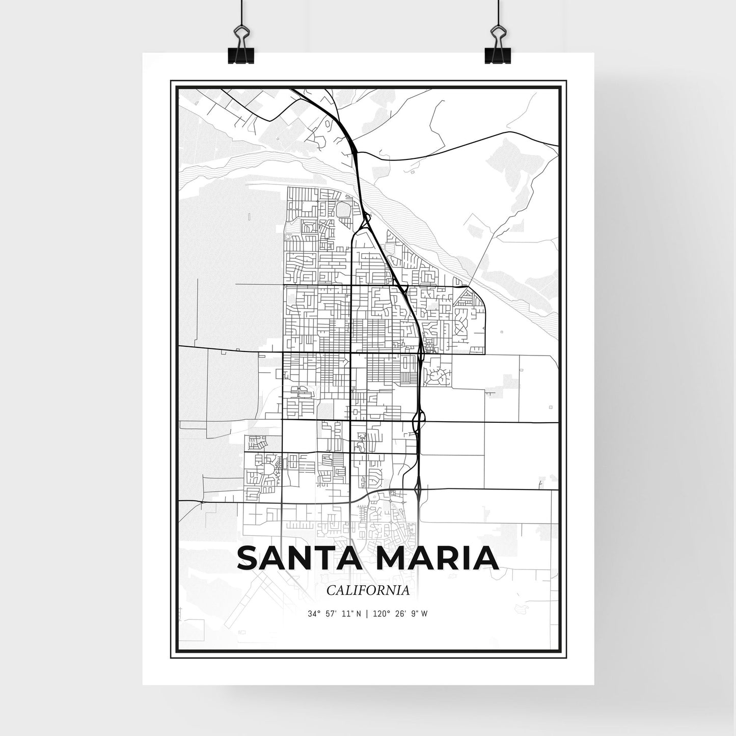 Santa Maria California - Premium City Map Poster