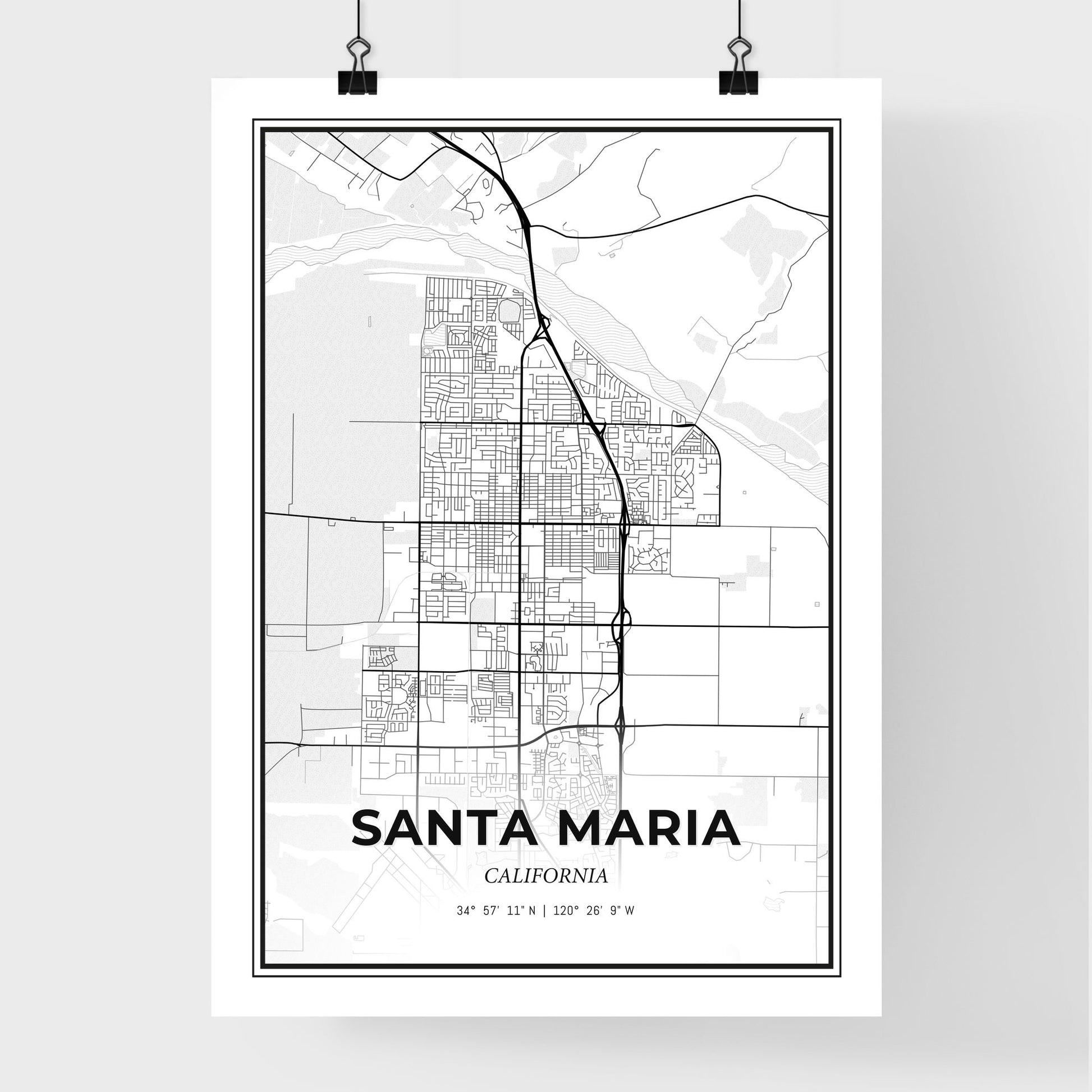 Santa Maria California - Premium City Map Poster