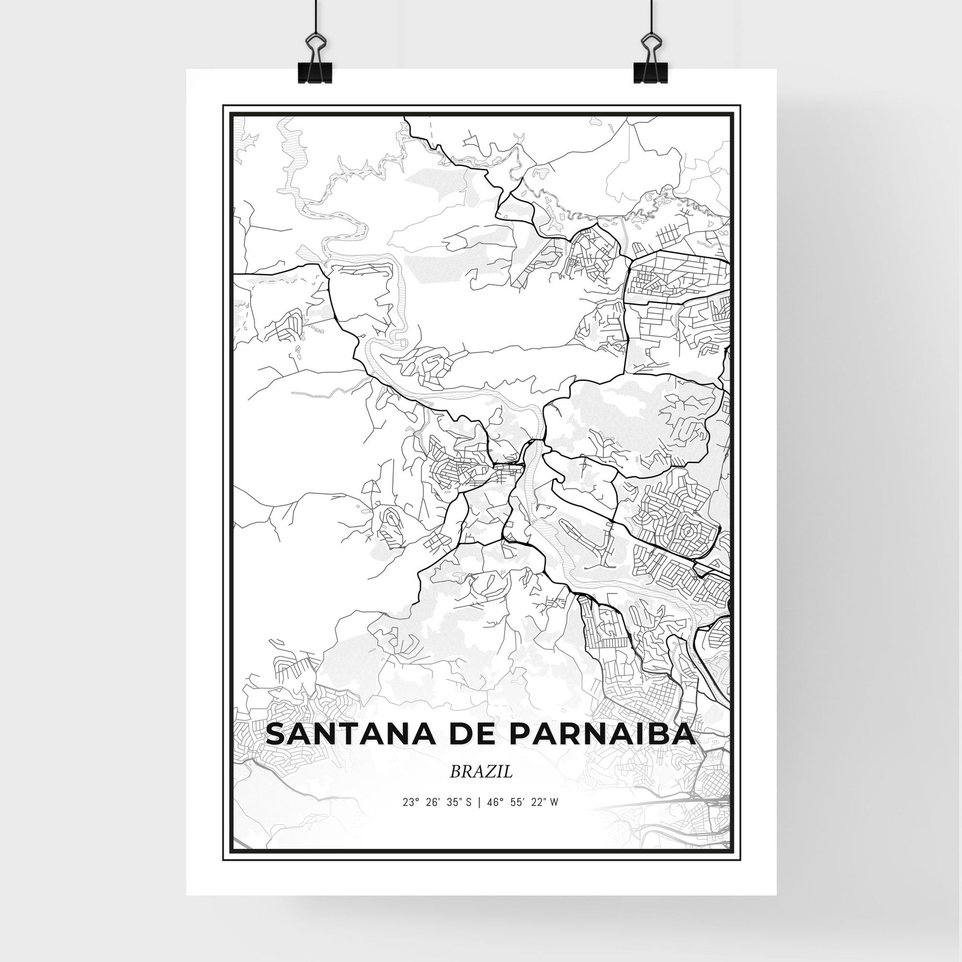 Santana de Parnaiba Brazil - Premium City Map Poster