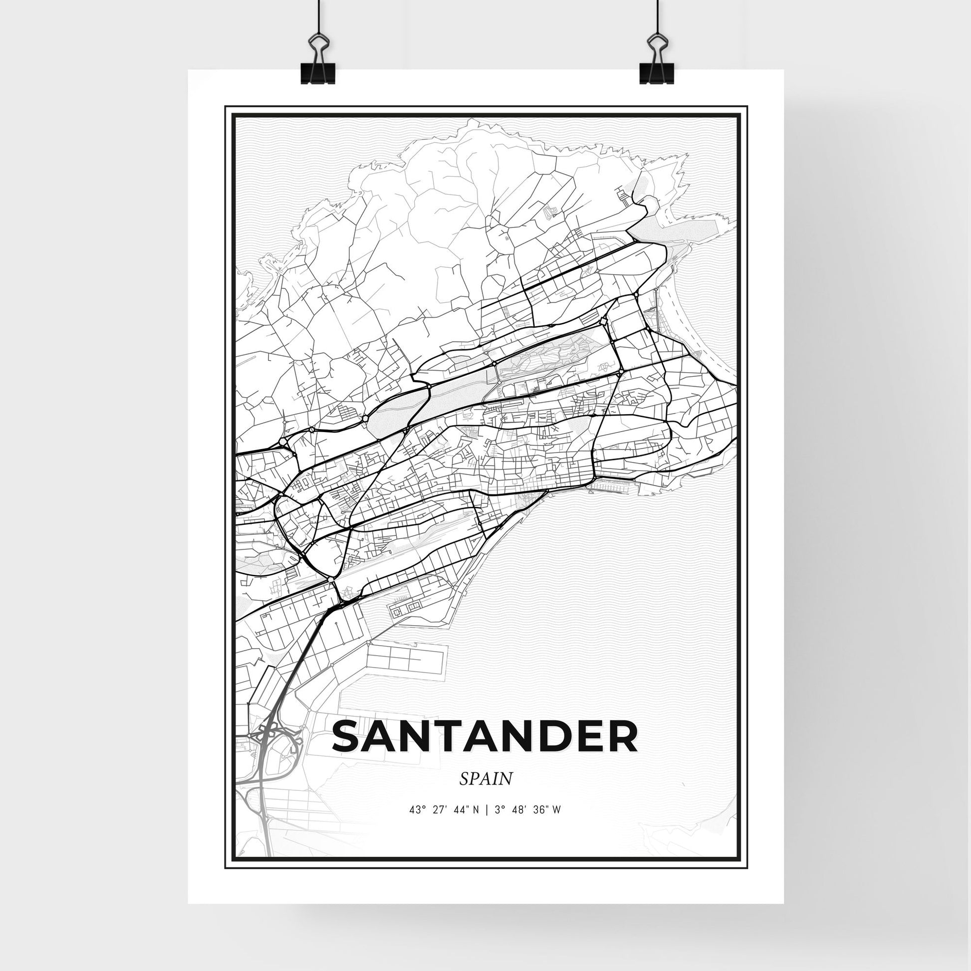 Santander Spain - Premium City Map Poster