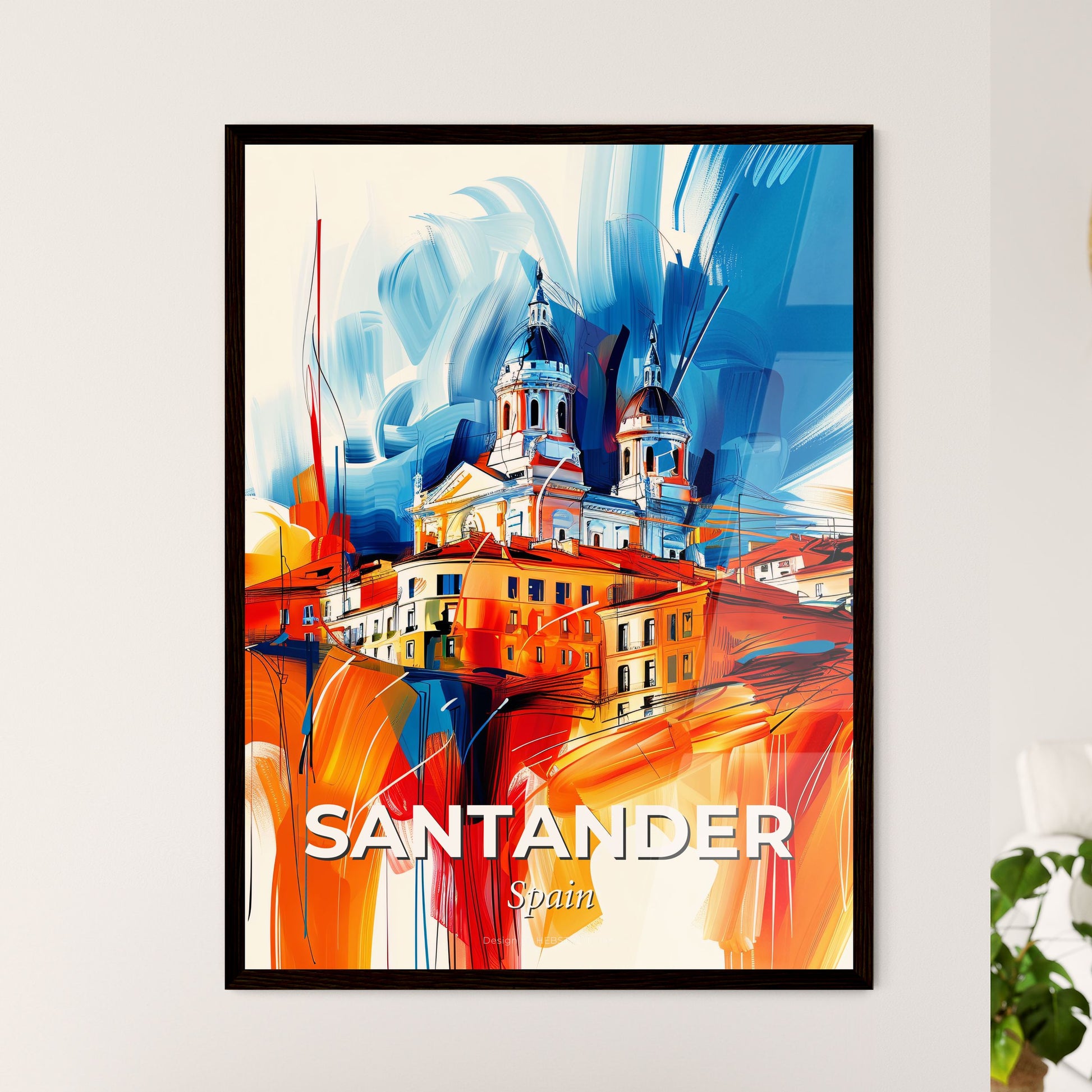 Vibrant Santander, Spain - A Painting Of A Building