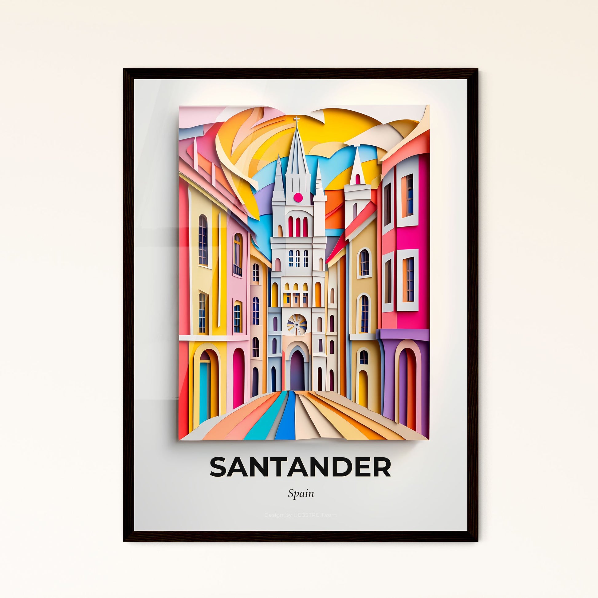 Vivid Santander, Spain - a colorful cityscape with a clock tower