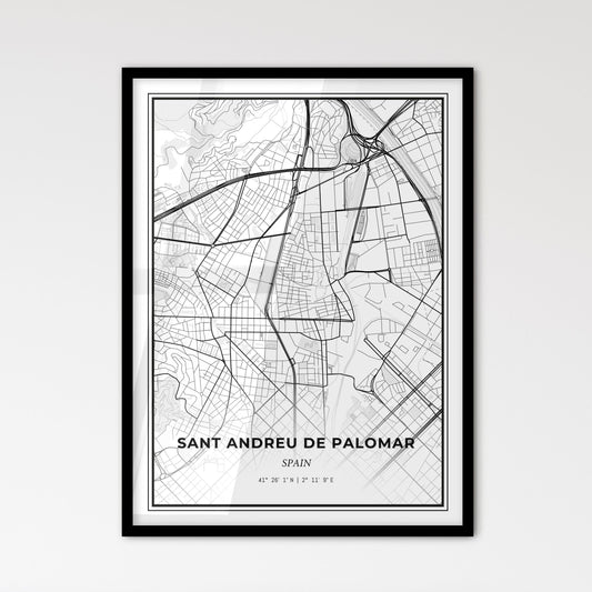 Sant Andreu de Palomar Spain - Scandinavian Style City Map for Modern Home Decor