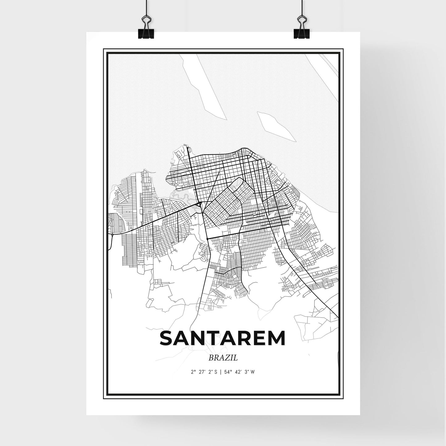 Santarem Brazil - Premium City Map Poster