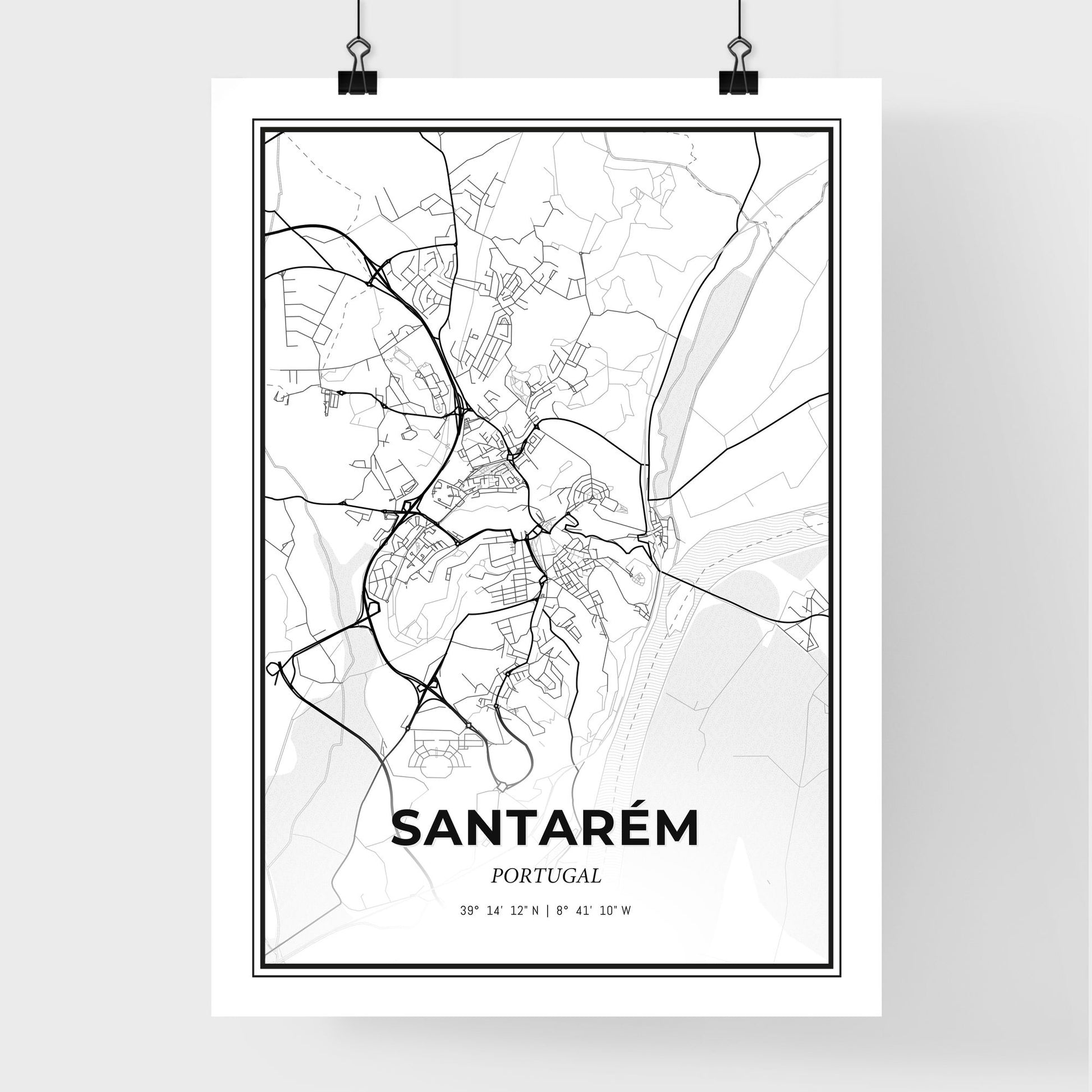 Santarém Portugal - Premium City Map Poster