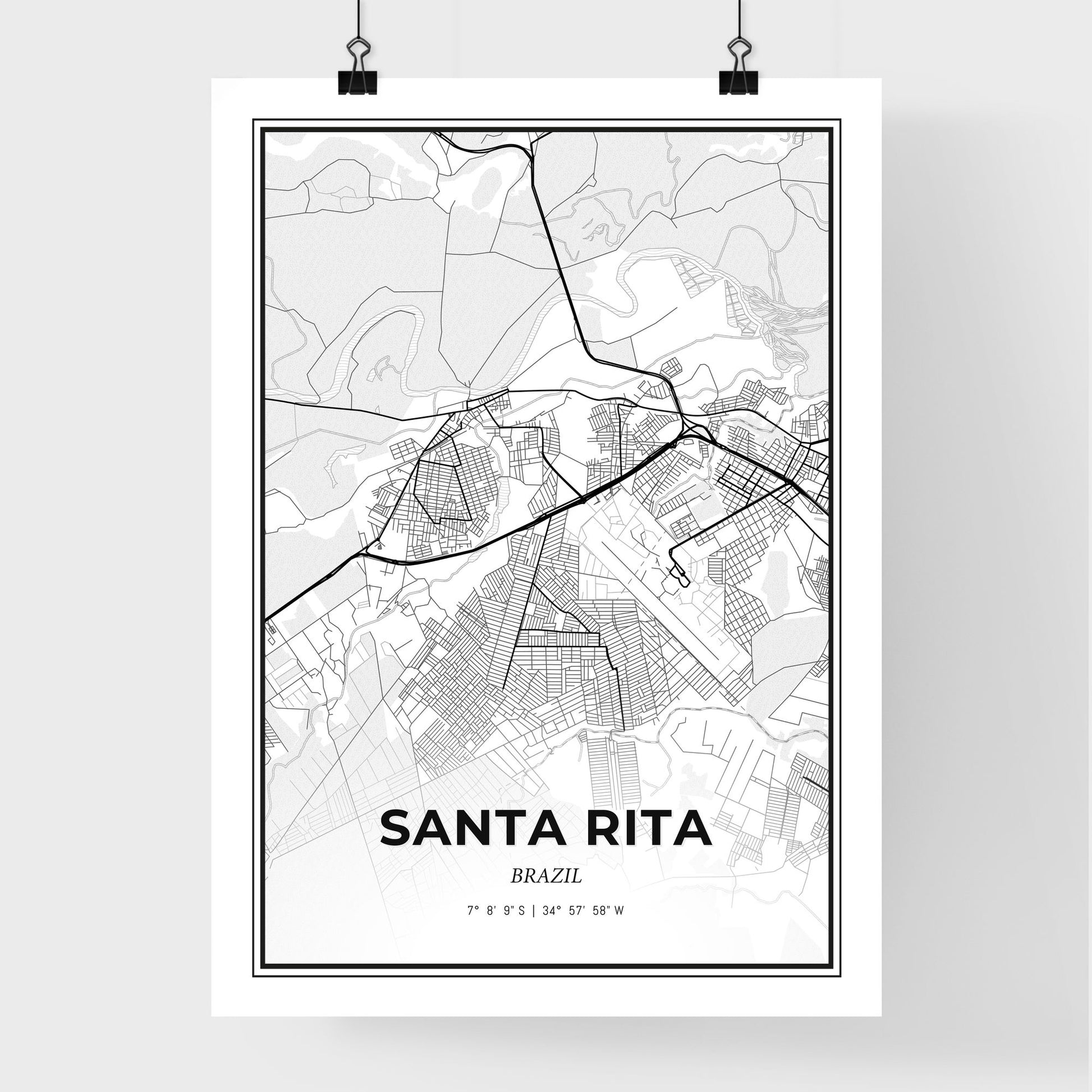 Santa Rita Brazil - Premium City Map Poster