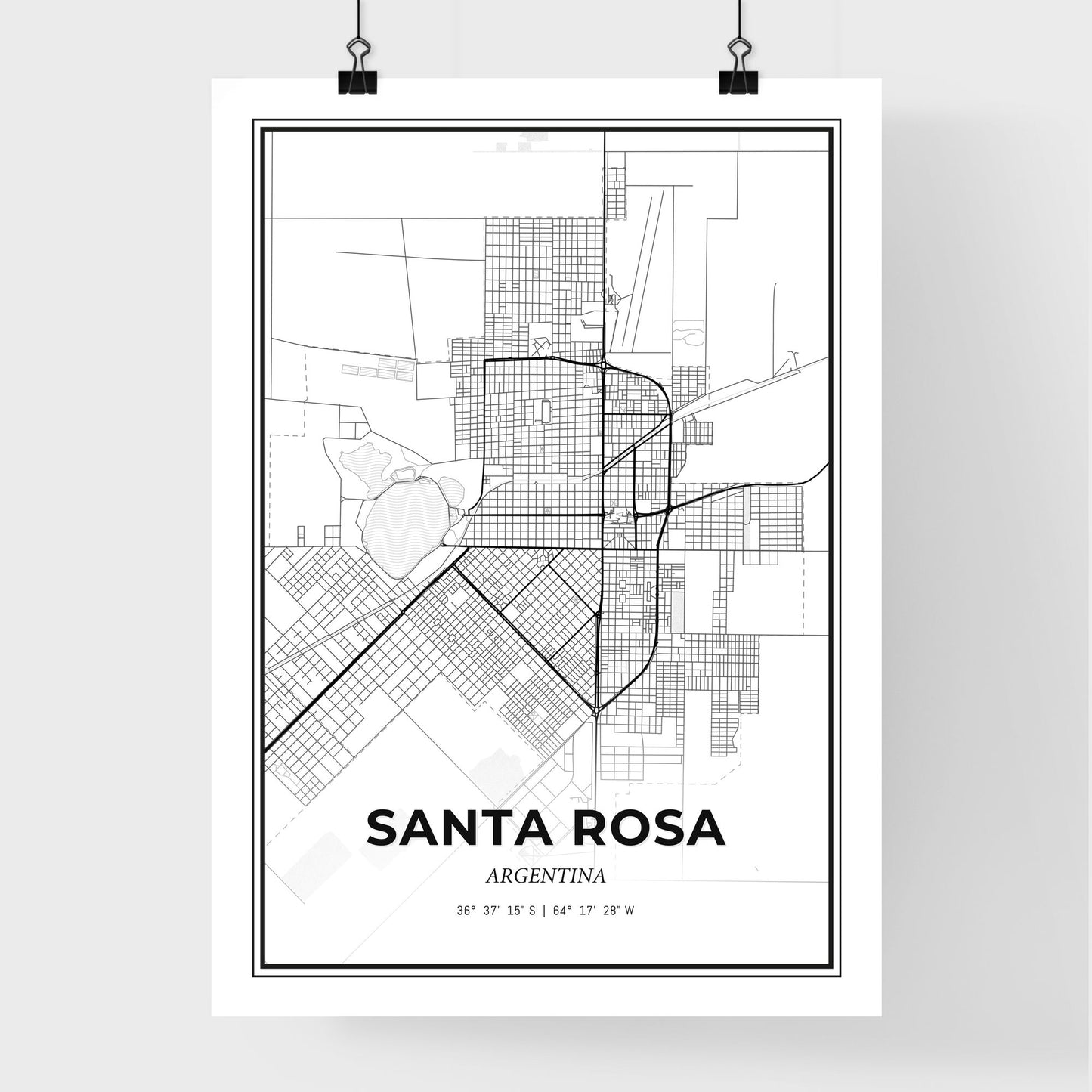 Santa Rosa Argentina - Premium City Map Poster