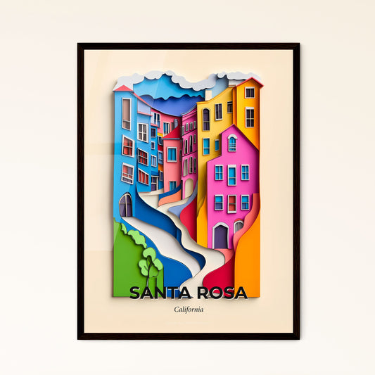 Vivid Santa Rosa, California - a colorful city with a river and a bridge