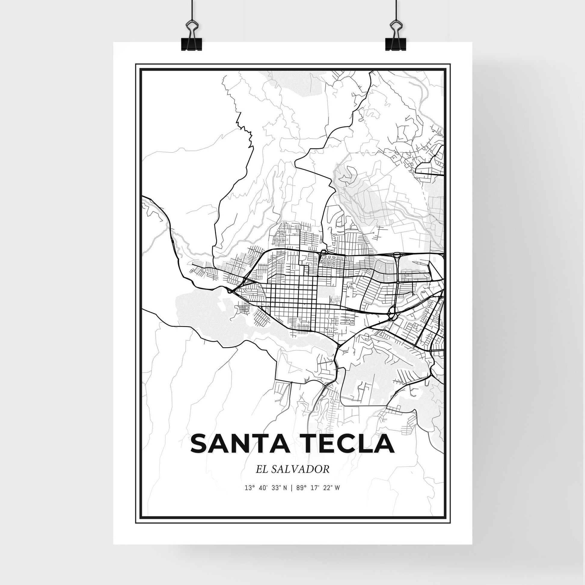 Santa Tecla El Salvador - Premium City Map Poster