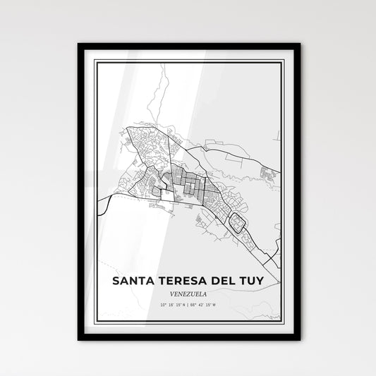 Santa Teresa del Tuy Venezuela - Scandinavian Style City Map for Modern Home Decor