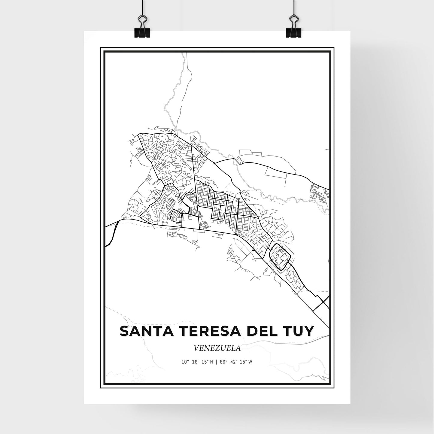 Santa Teresa del Tuy Venezuela - Premium City Map Poster