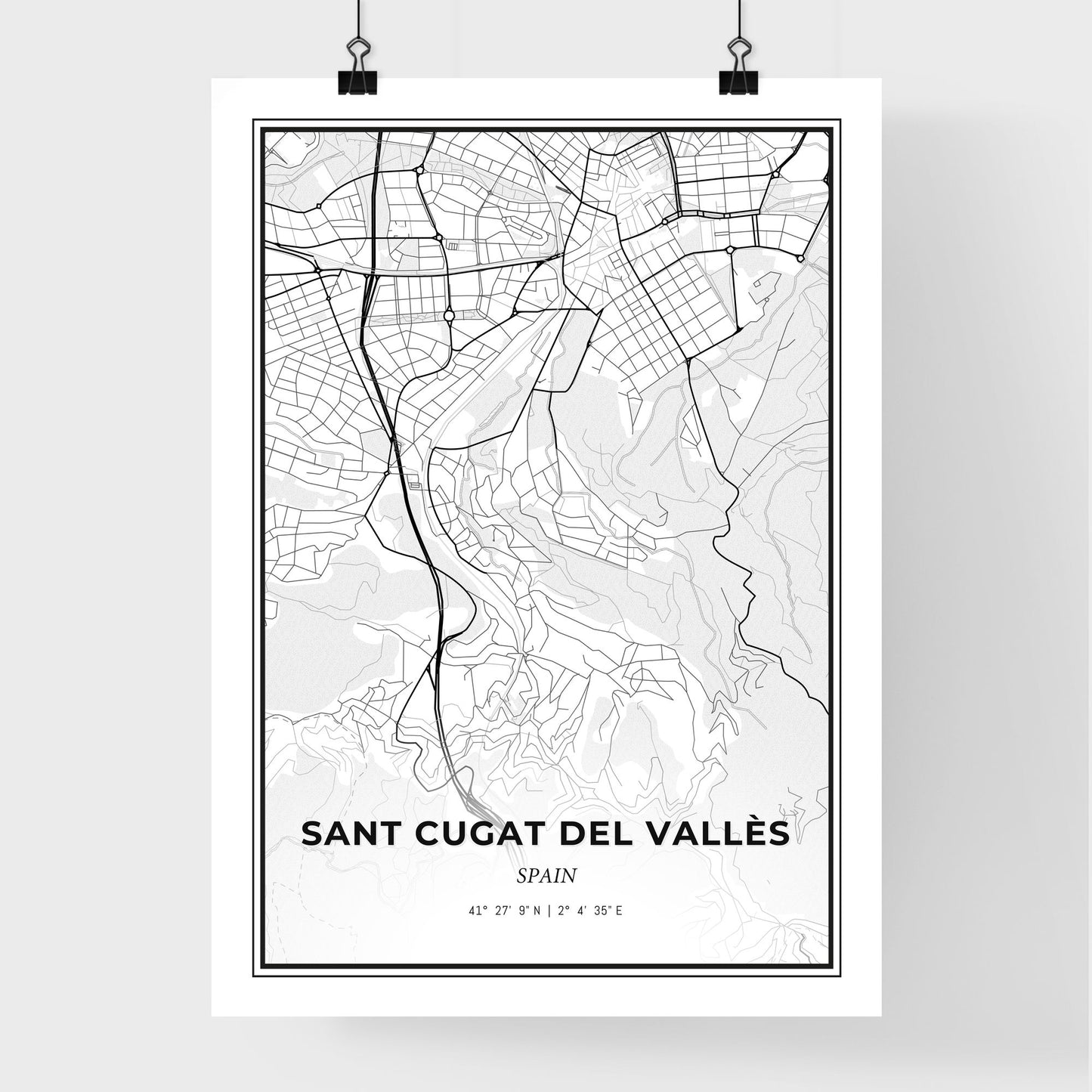 Sant Cugat del Vallès Spain - Premium City Map Poster