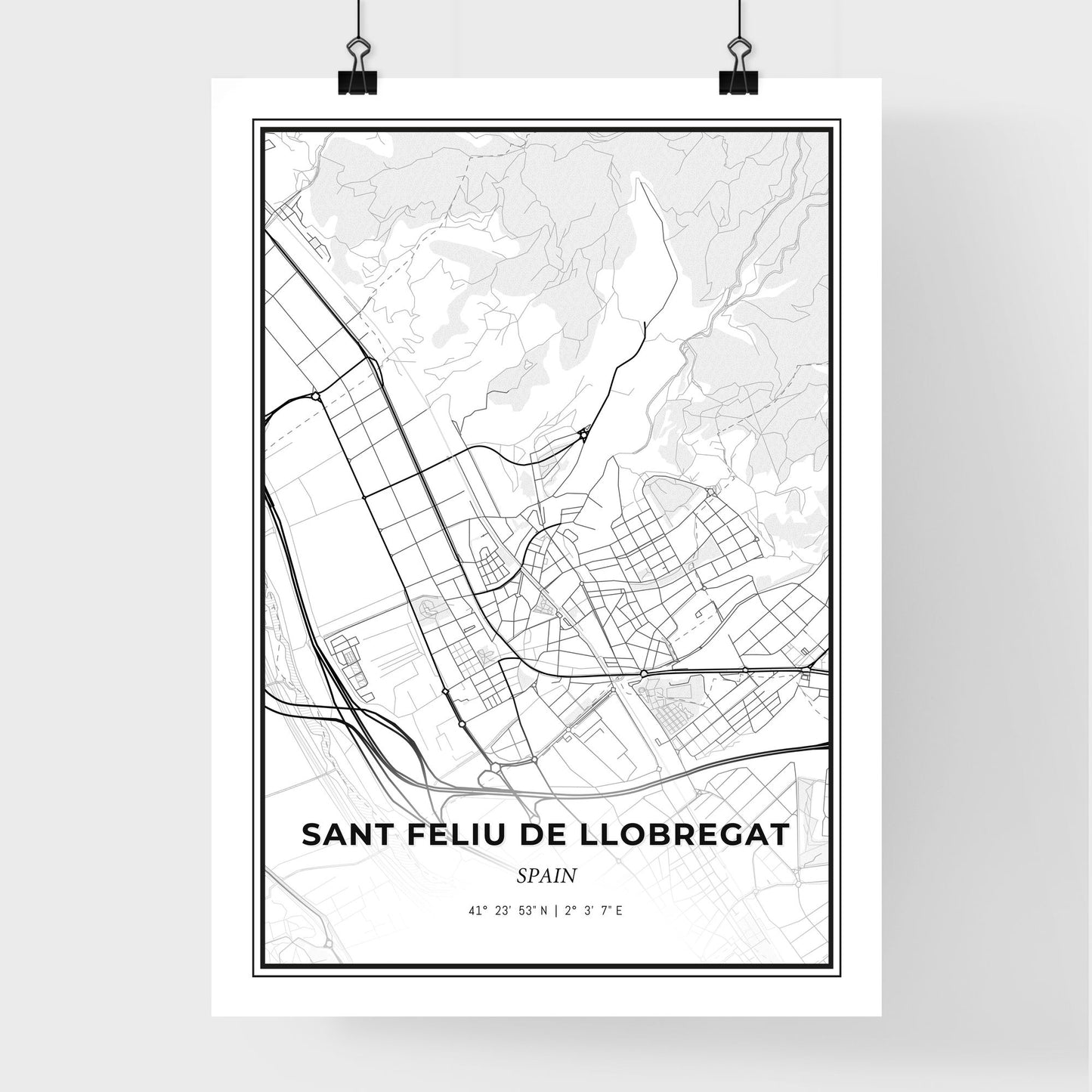 Sant Feliu de Llobregat Spain - Premium City Map Poster