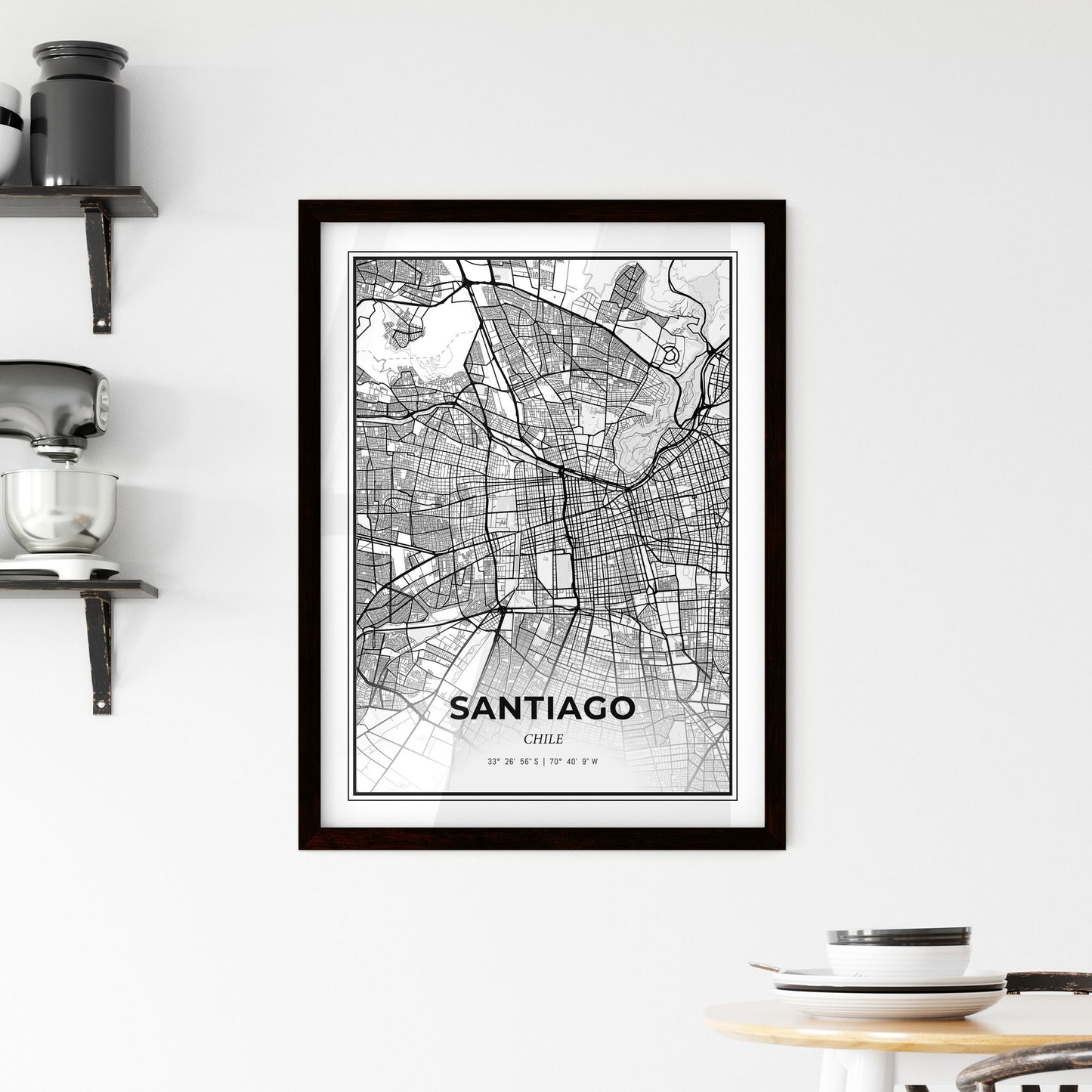 Santiago Chile - Minimal City Map