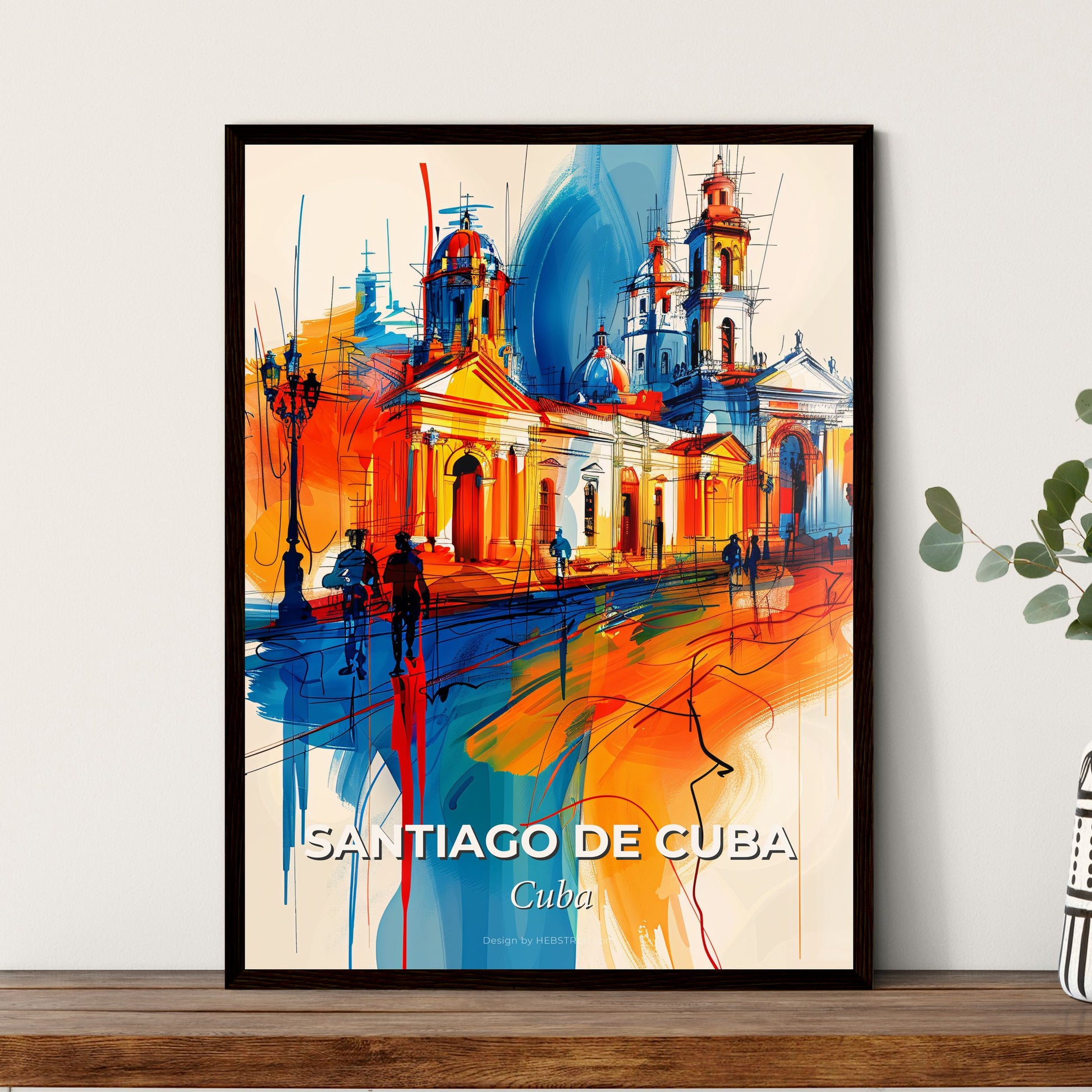 Vibrant Santiago De Cuba, Cuba - A Painting Of A Building