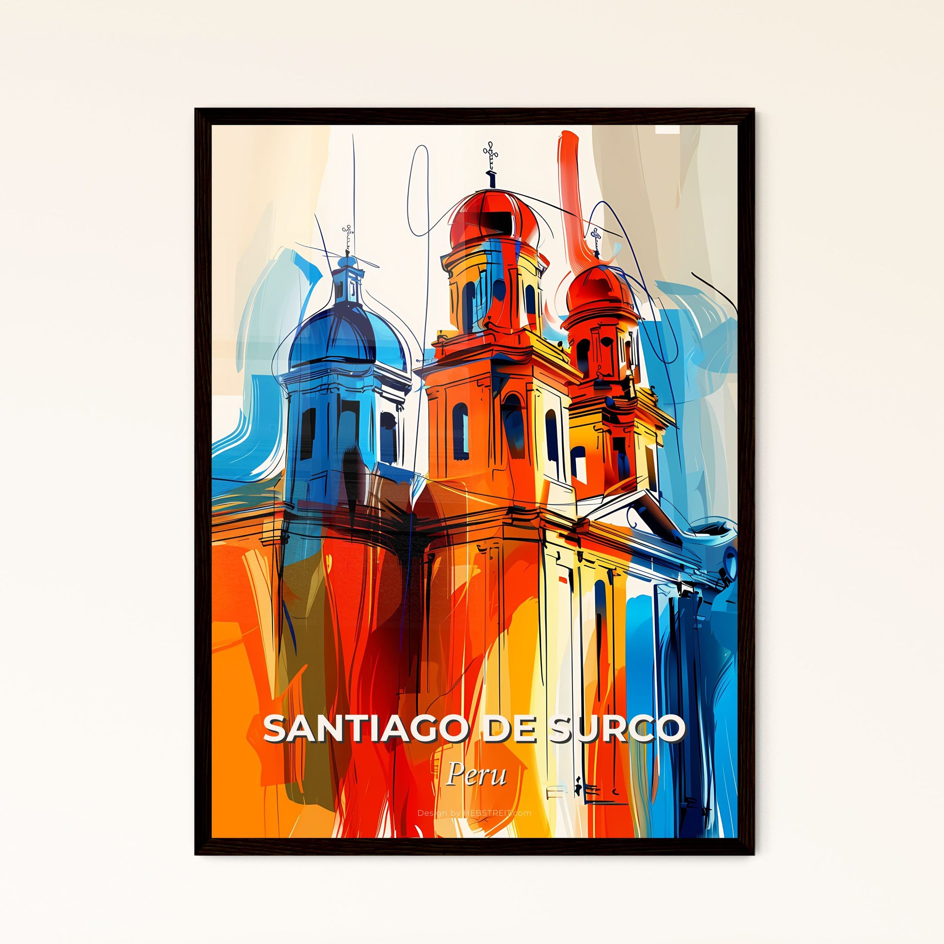 Vibrant Santiago De Surco, Peru - A Colorful Building With Towers And Domes