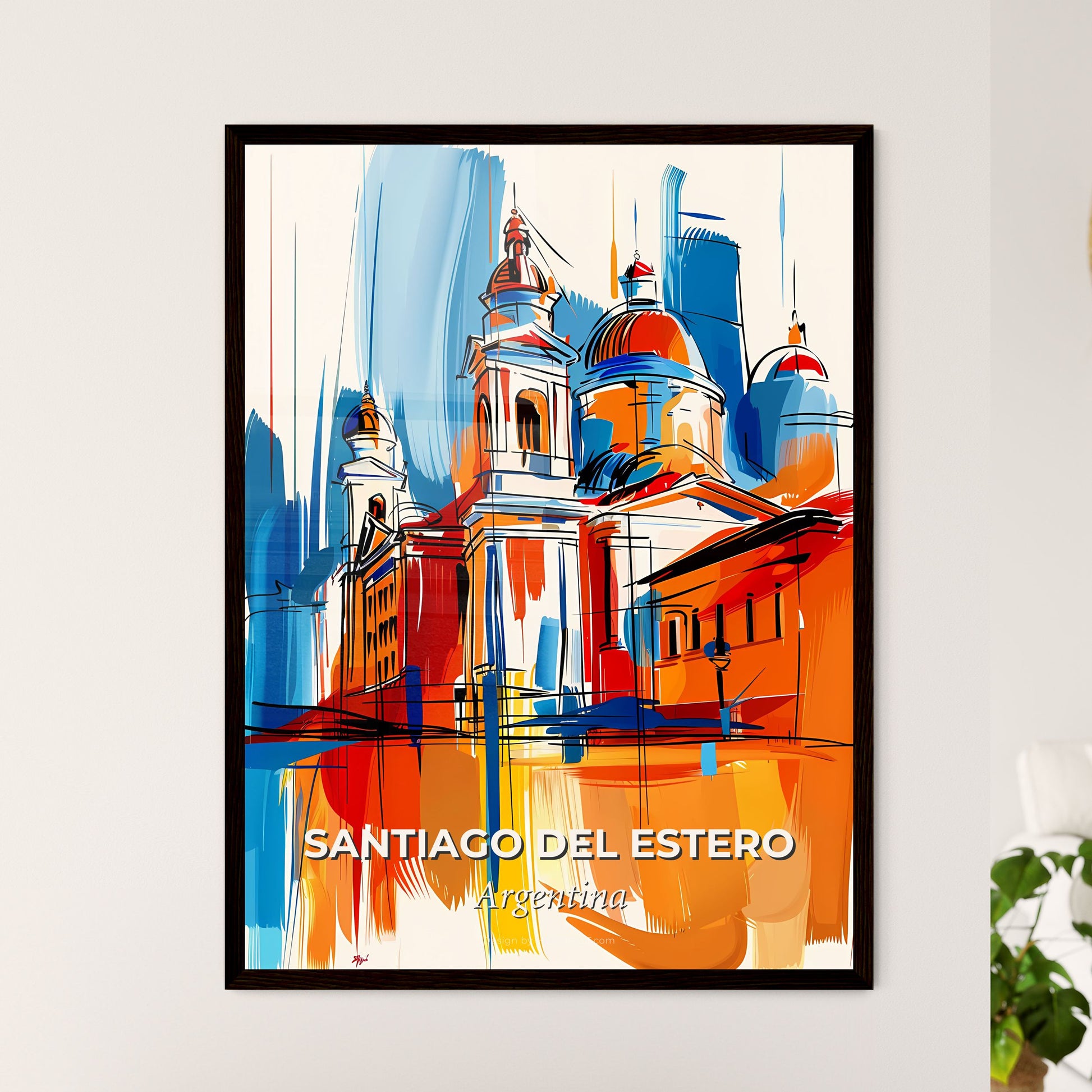 Vibrant Santiago Del Estero, Argentina - A Painting Of A Building